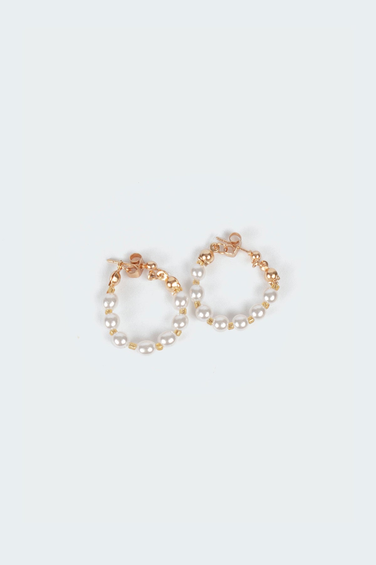 Pearl Hoop Earrings - Image 2