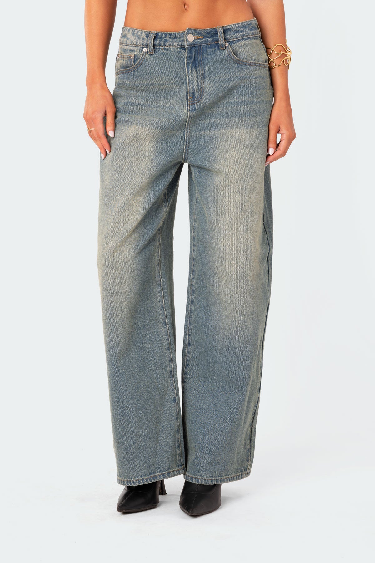 Braya Washed Low Rise Baggy Jeans - Image 2