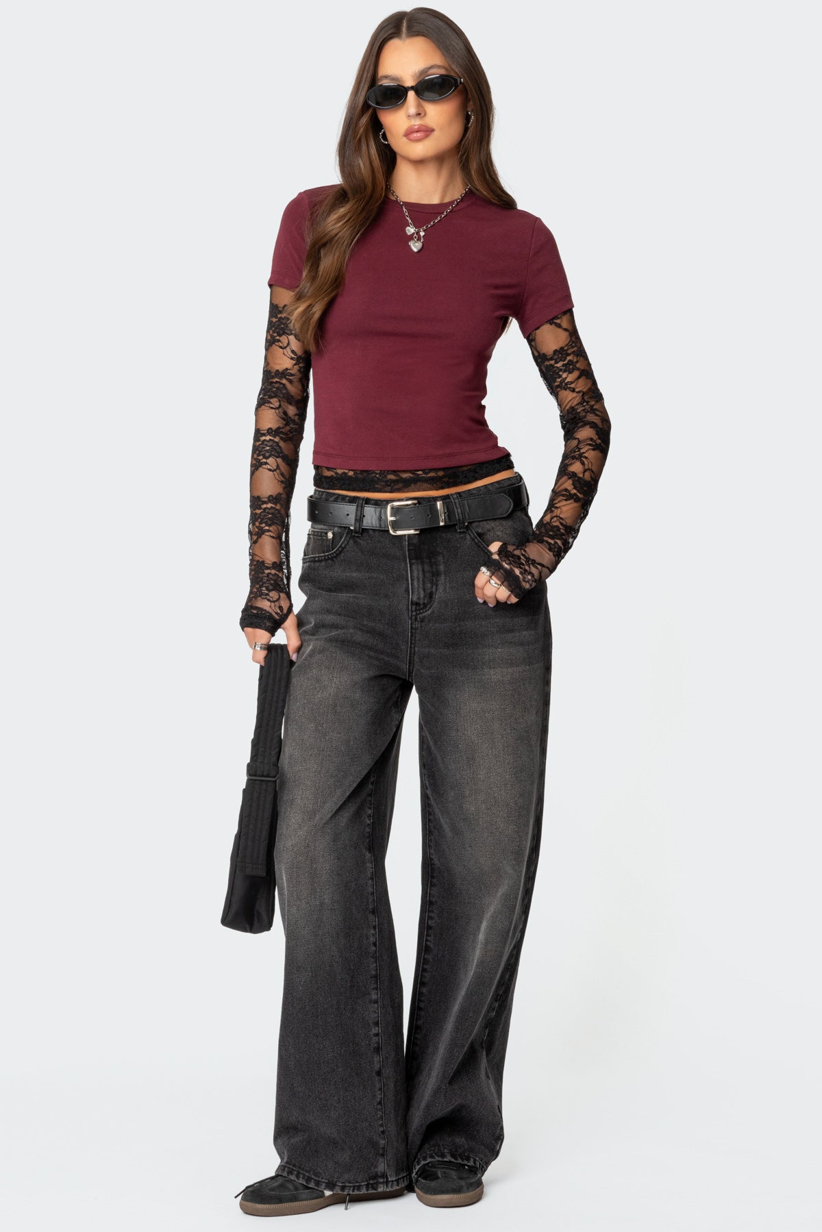 Layered Lace Sleeve Top - Image 2