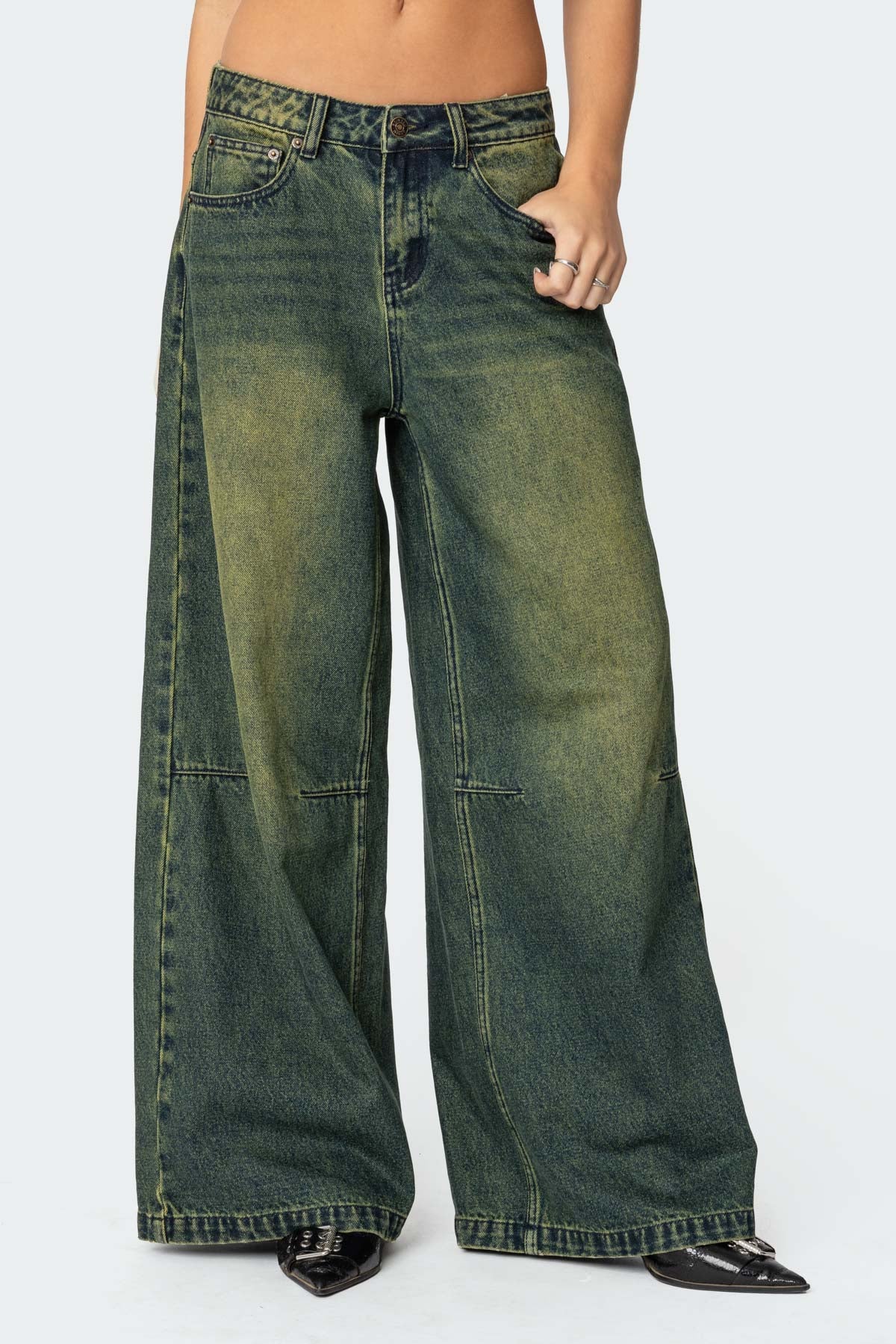 Shawn Washed Low Rise Baggy Jeans - Image 2