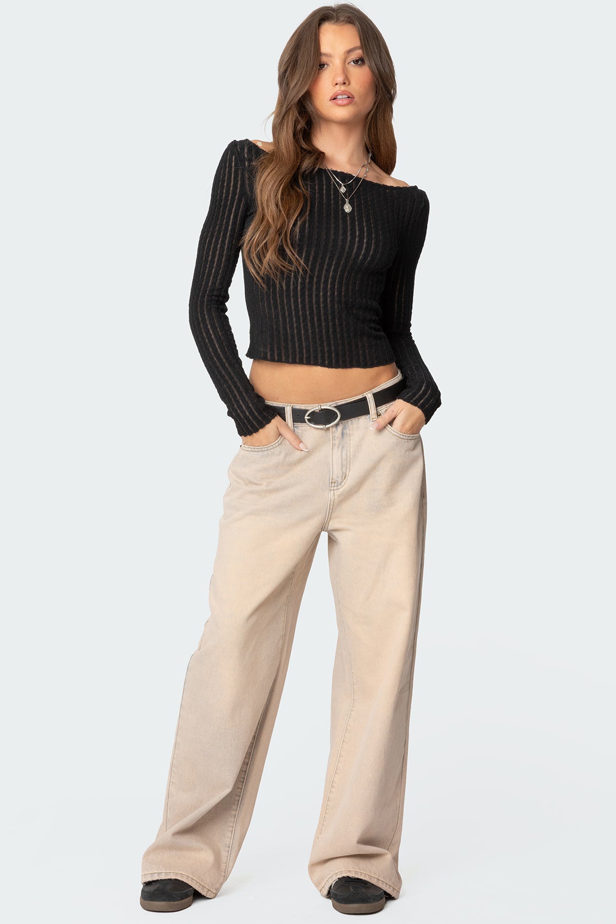 Dusty Washed Low Rise Baggy Jeans - Image 5
