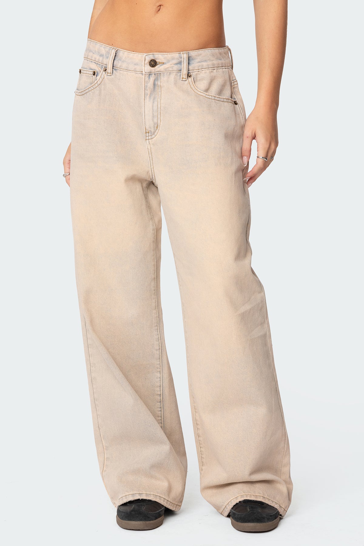 Dusty Washed Low Rise Baggy Jeans - Image 2