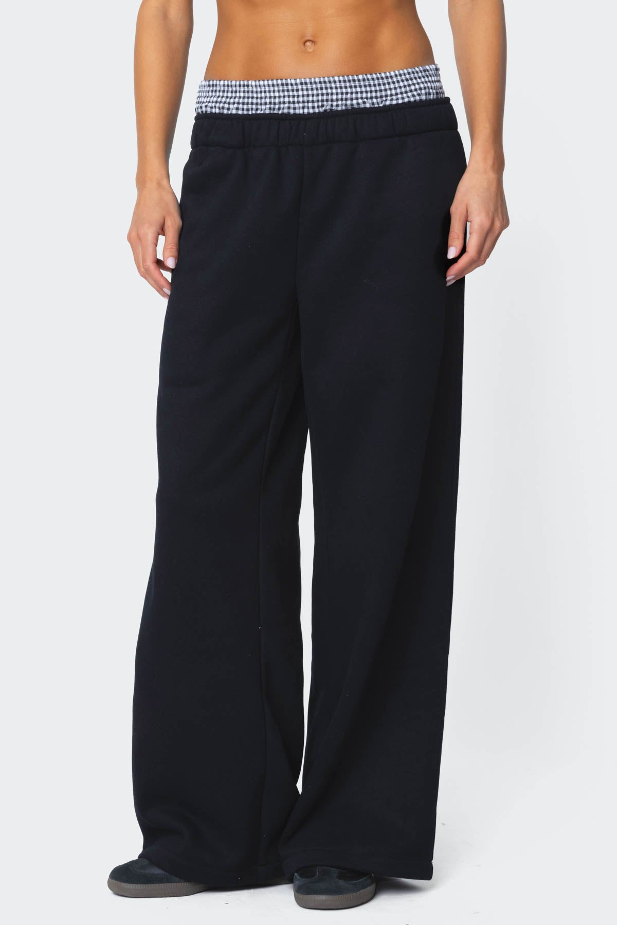 Gingham Boxer Detail Sweatpants - Image 2