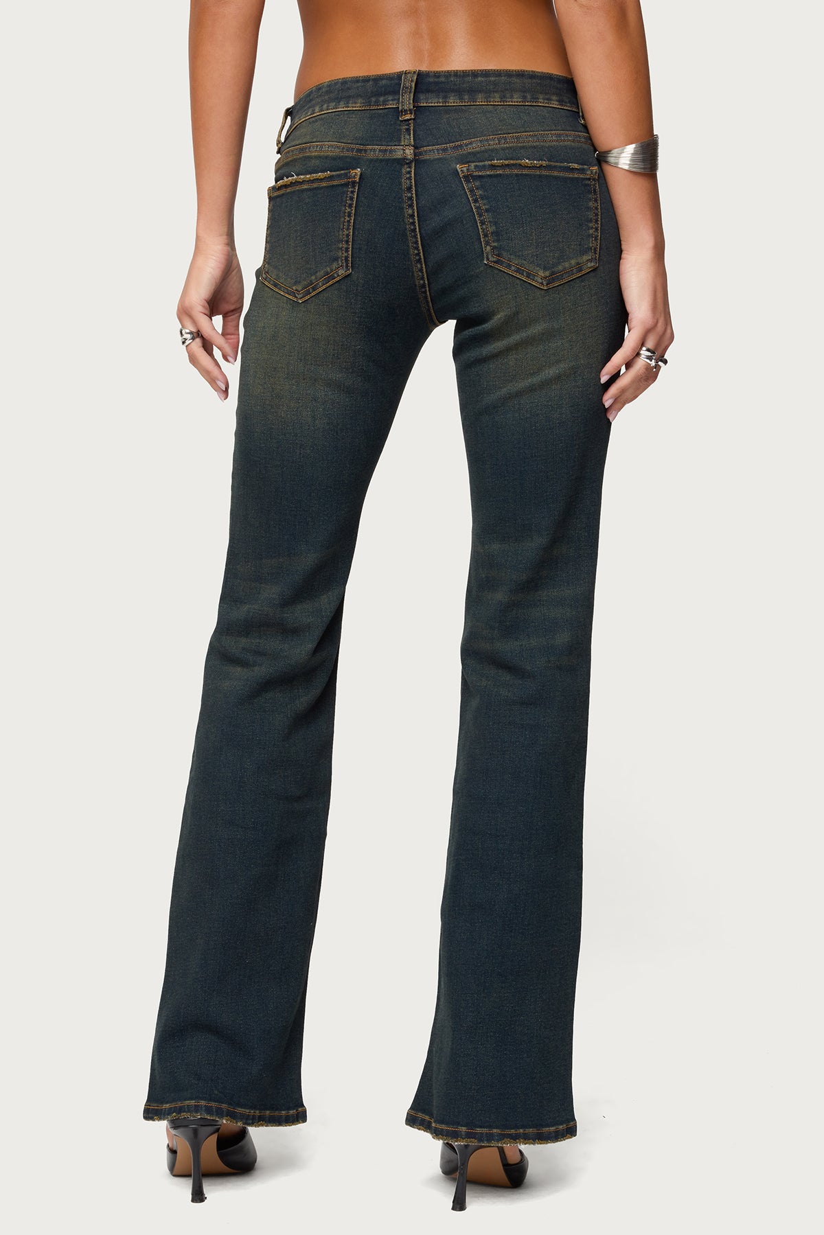 Tez Vintage Washed Low Rise Bootcut Jeans - Image 5