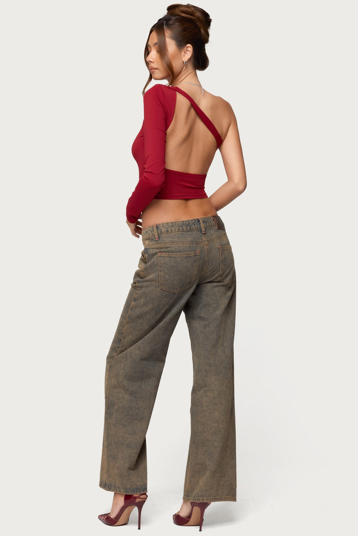 Mila Asymmetric Backless One Shoulder Top - Image 5
