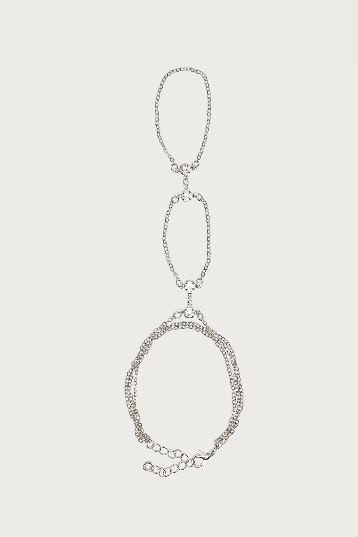 Rhinestone Layered Hand Chain - Image 2