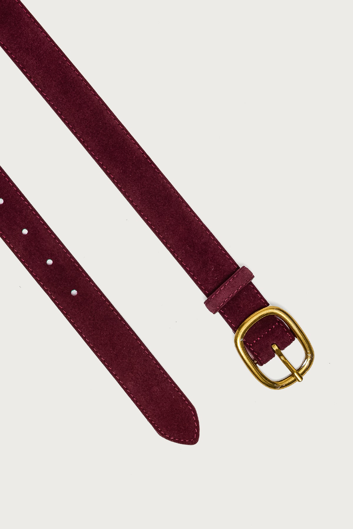 Oval Buckle Faux Suede Belt - Image 2