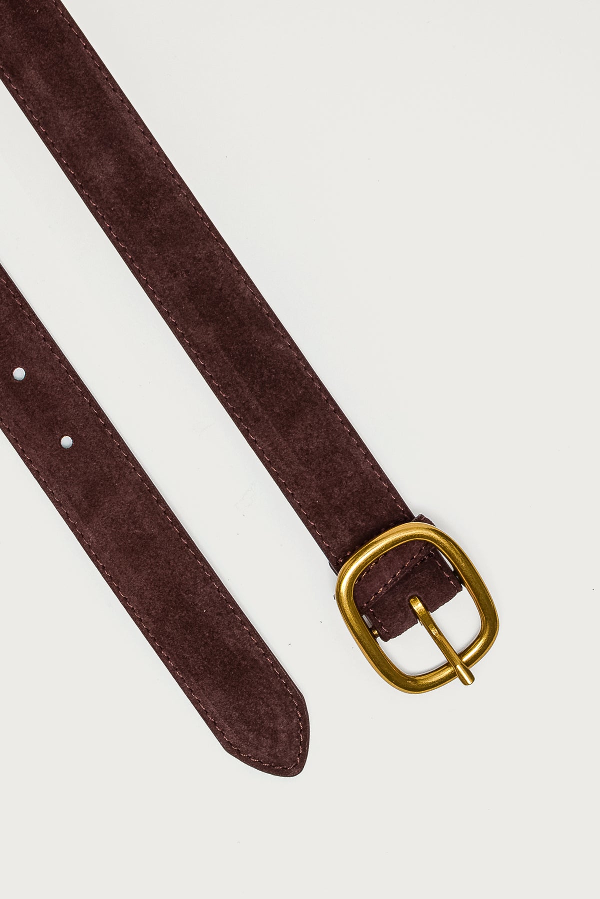 Oval Buckle Faux Suede Belt - Image 3