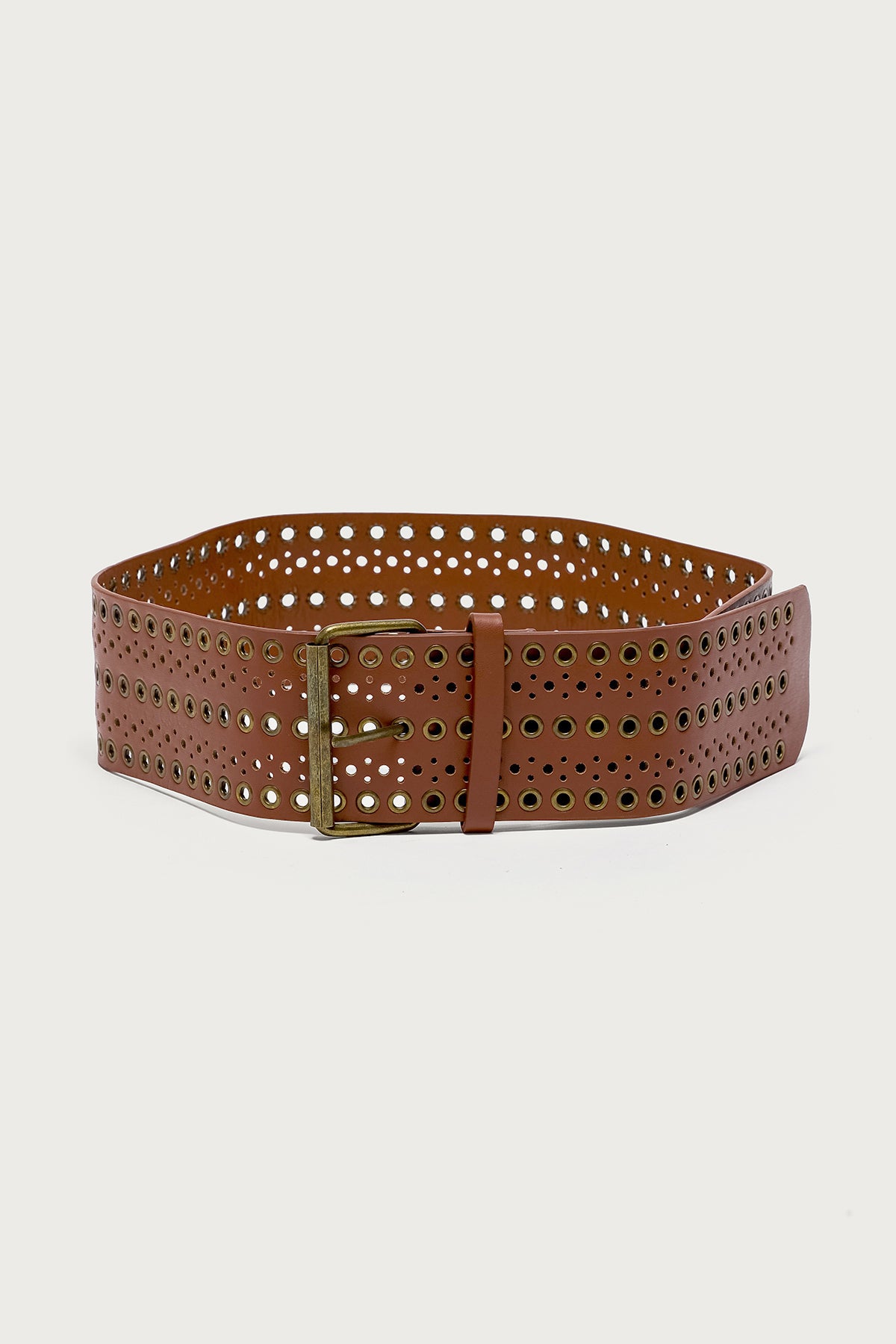 Western Grommet Faux Leather Belt - Image 2