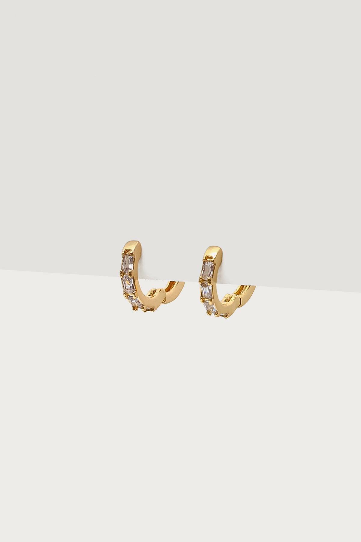 Rhinestone Huggy Hoop Earrings - Image 2