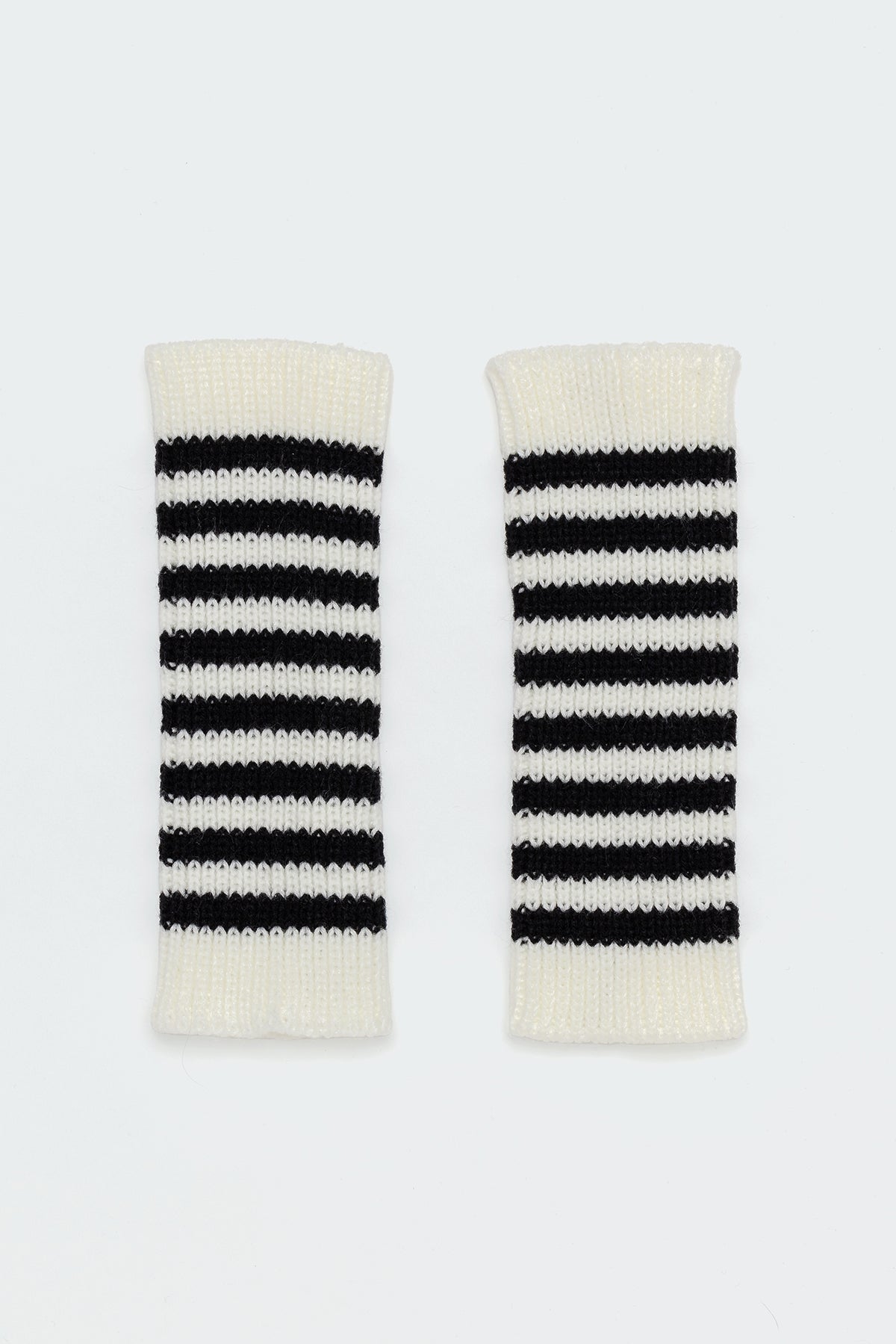 Striped Knit Fingerless Gloves - Image 2