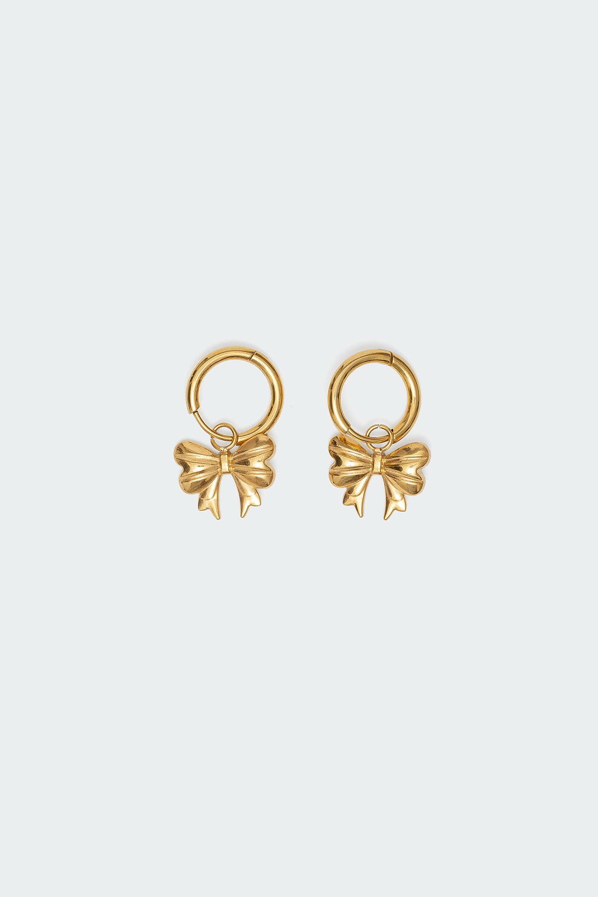 Bow Charm Hoop Earrings - Image 2
