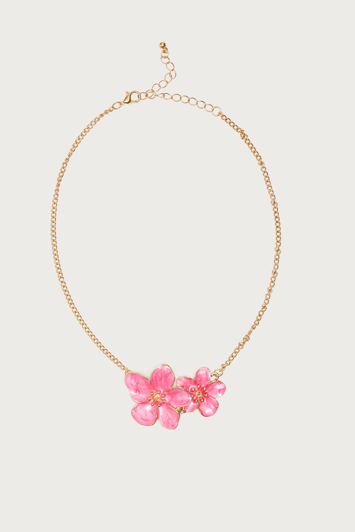 Double Flower Pendant Necklace - Image 2