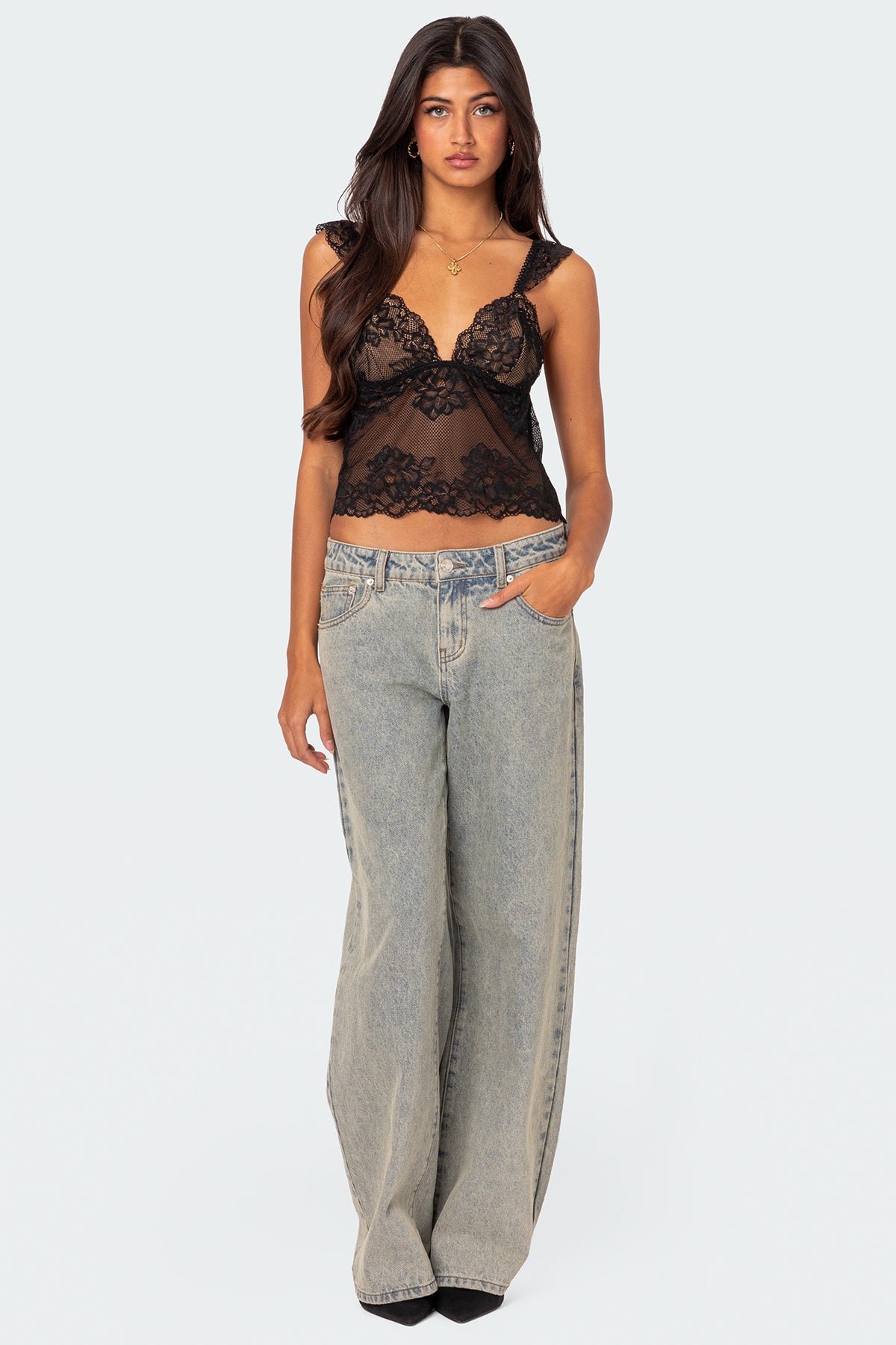 Jasmine Sheer Lace Top - Image 5
