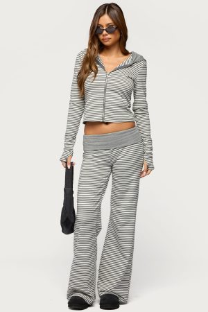 Meggy Striped Foldover Pants