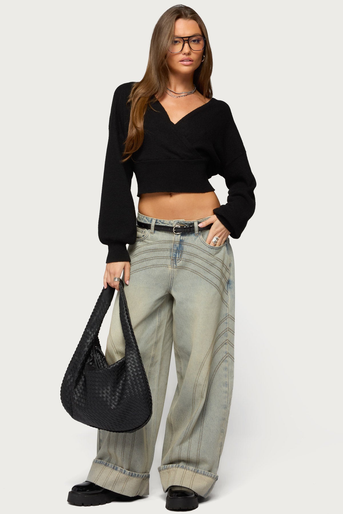 Lillia V Neck Wrap Sweater - Image 5
