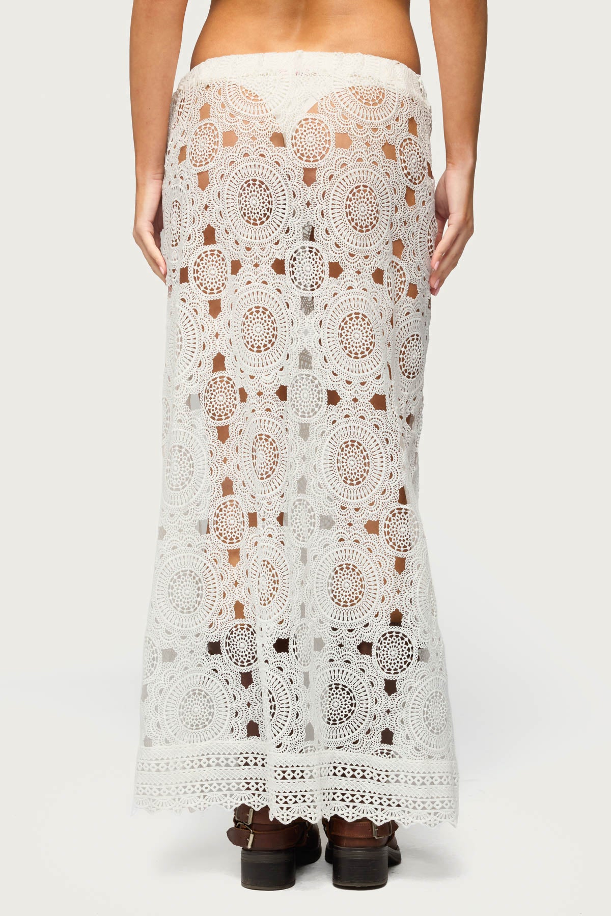 Milana Slit Sheer Lace Maxi Skirt - Image 5