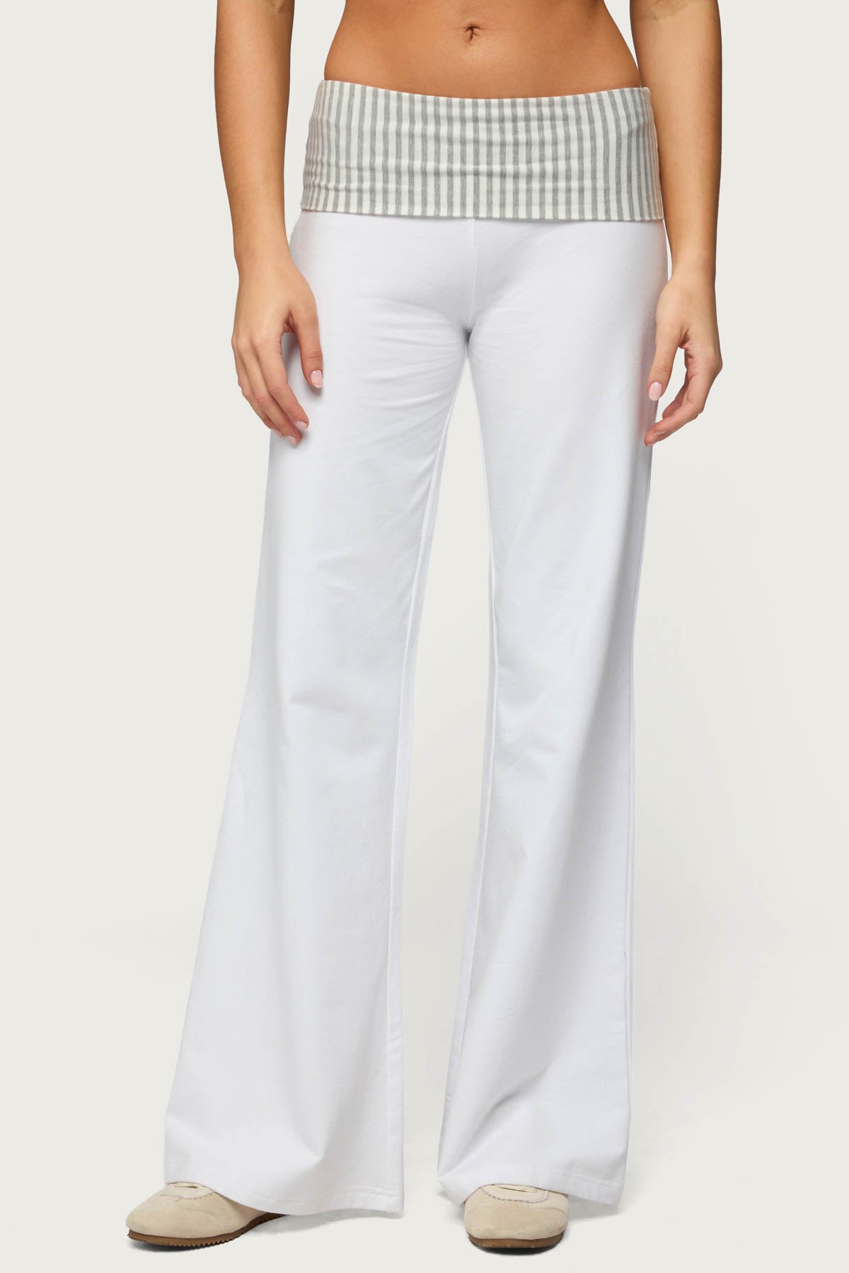 Meshey Striped Foldover Pants - Image 2