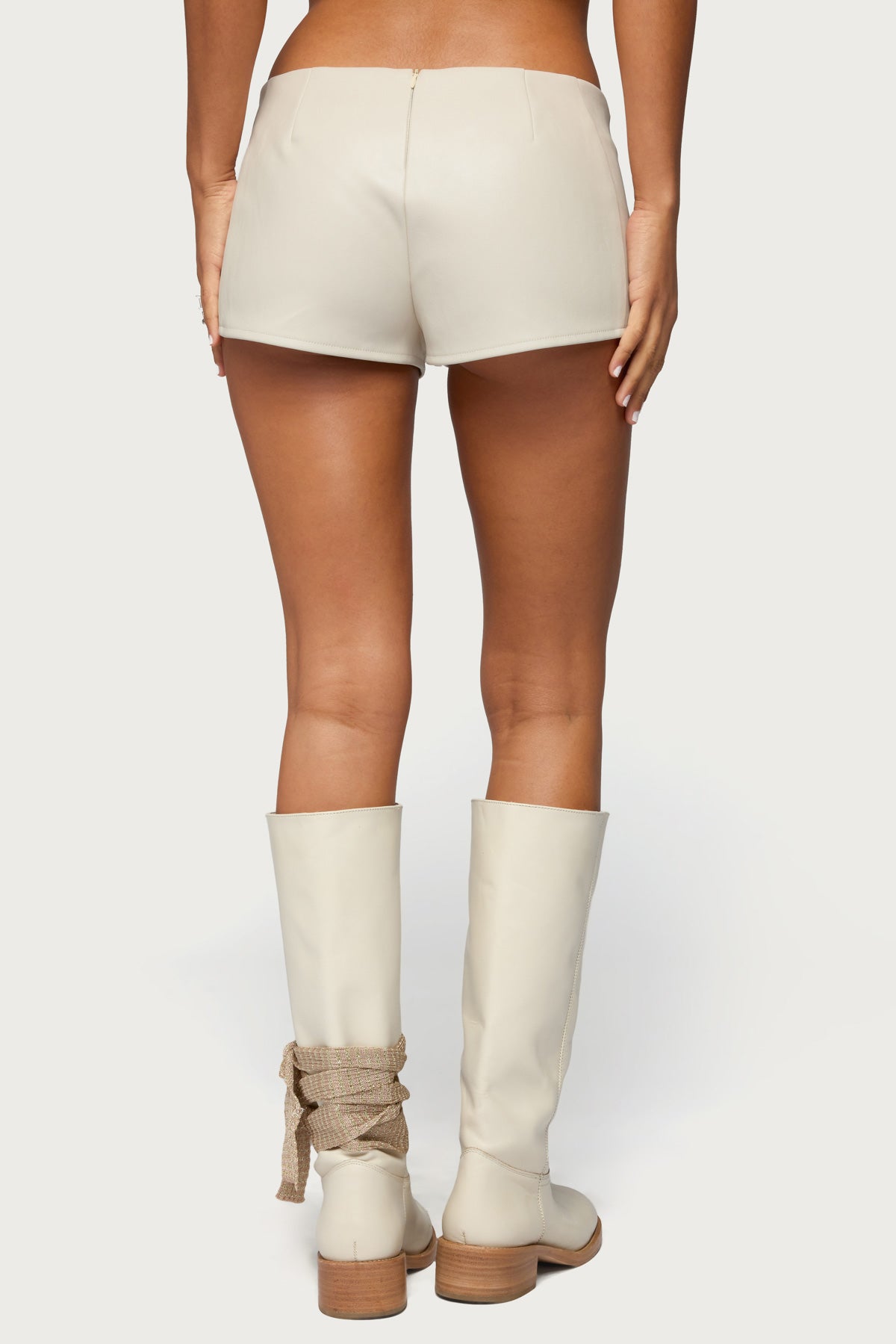 Wilde Lace Up Faux Leather Shorts - Image 5