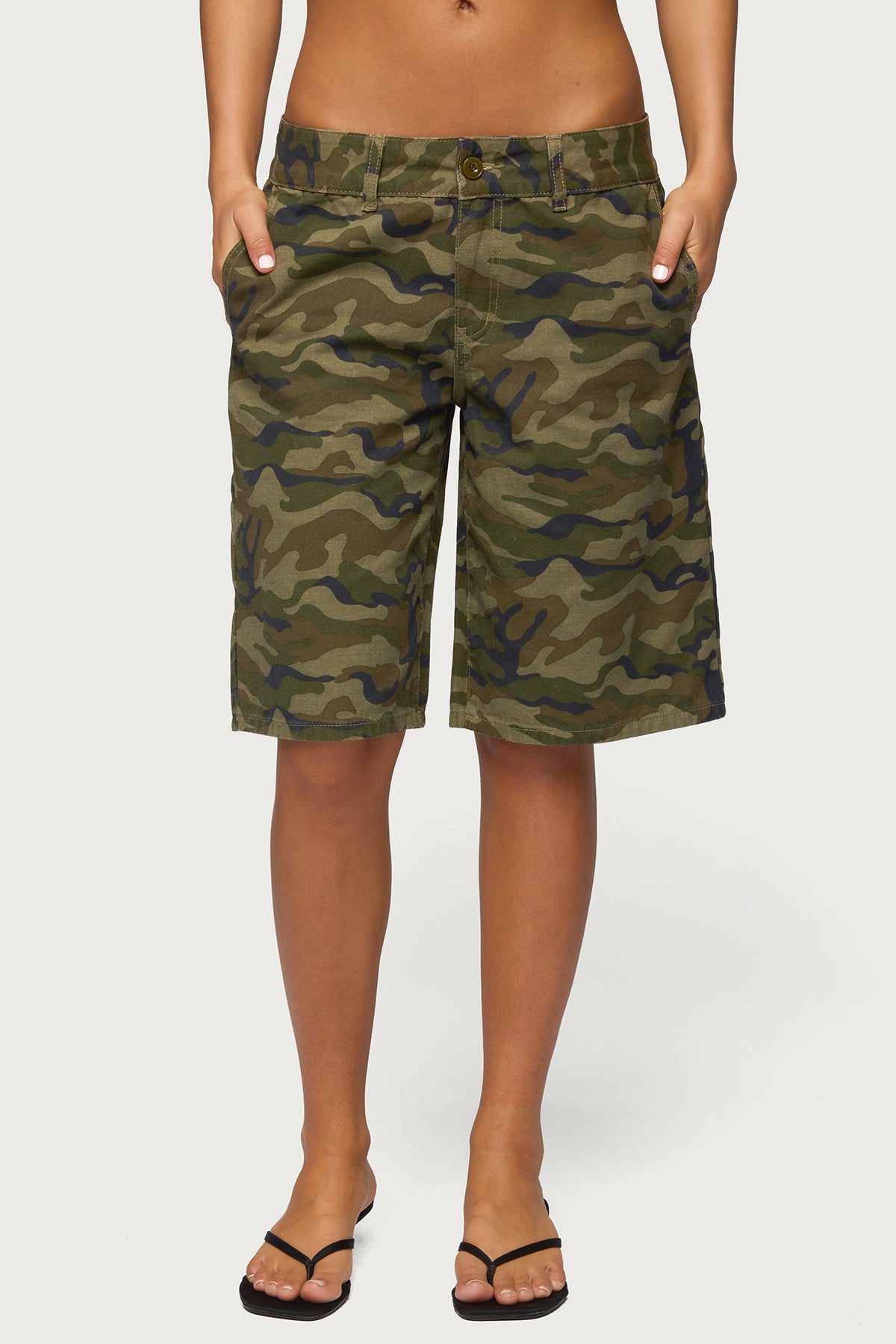 Camo Denim Low Rise Bermuda Shorts - Image 2