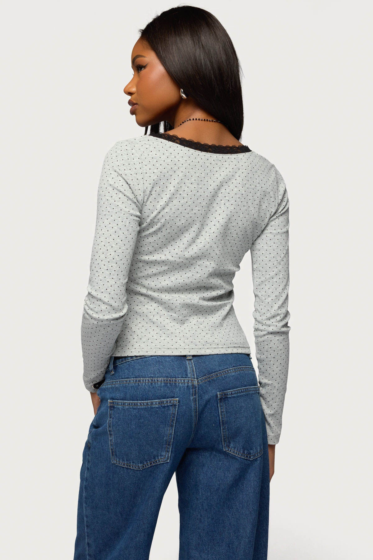 Morah Lacey Polka Dot Top - Image 4