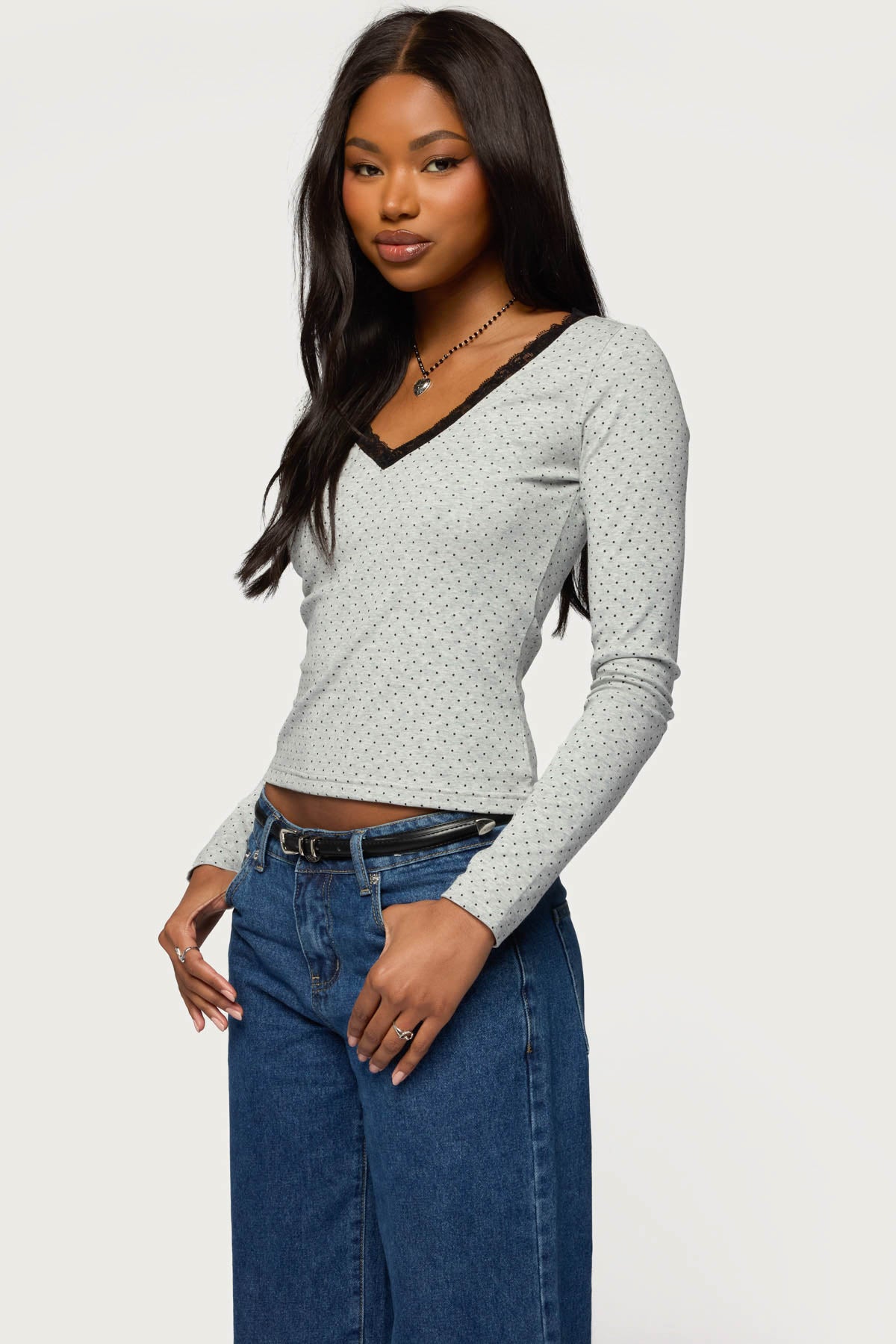 Morah Lacey Polka Dot Top - Image 3