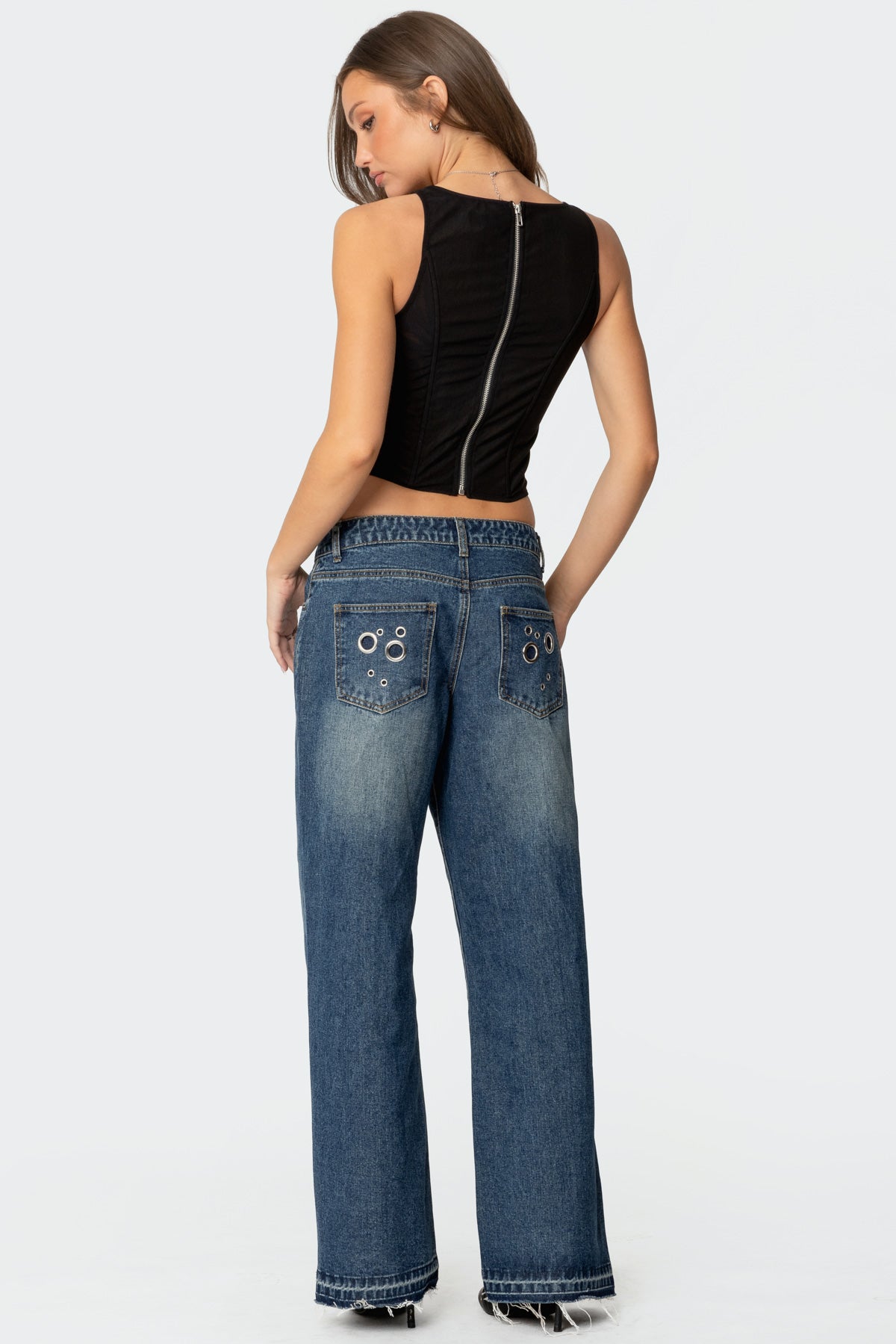 Davis Grommet Low Rise Baggy Jeans - Image 5