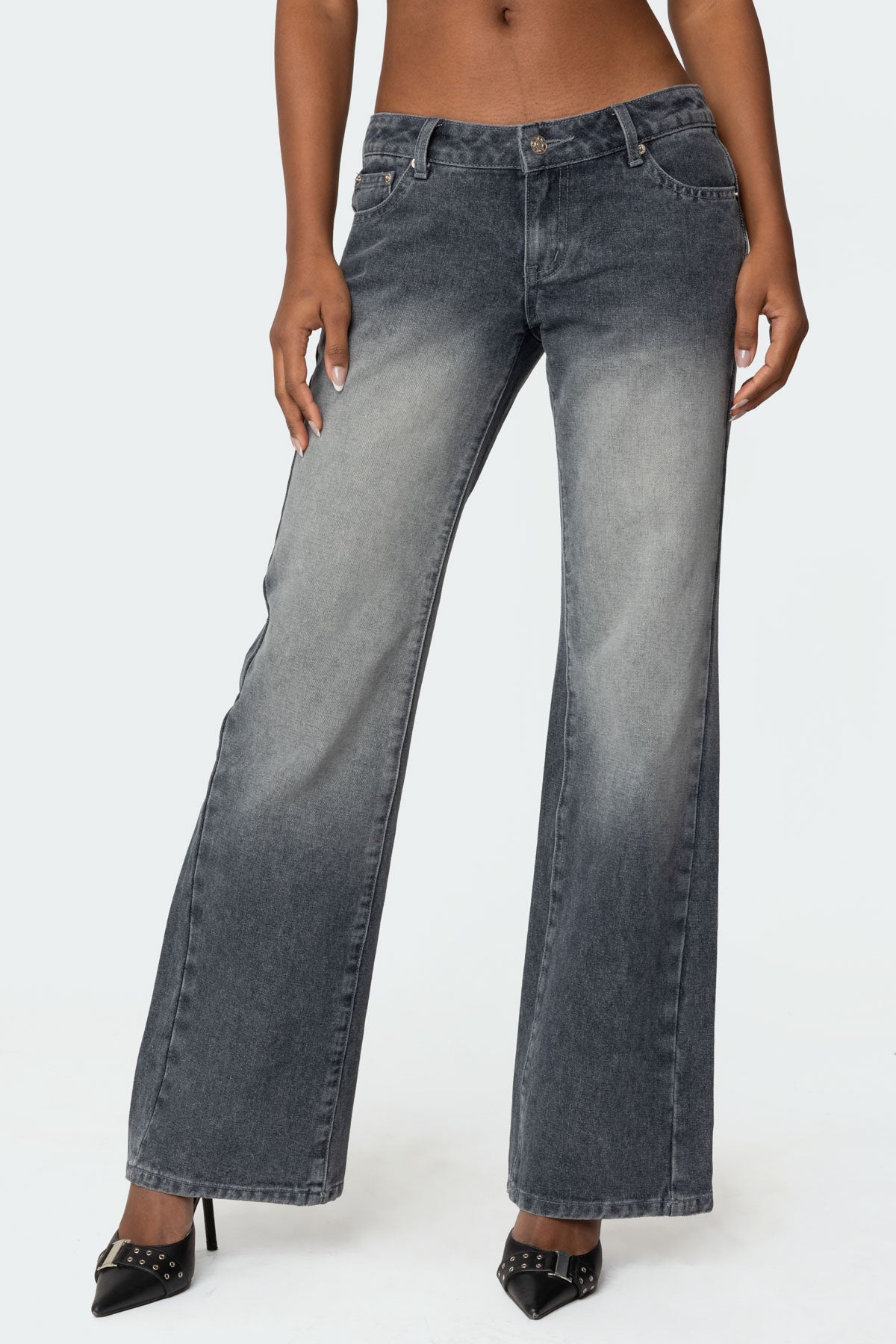 Alysse Washed Low Rise Baggy Jeans - Image 2