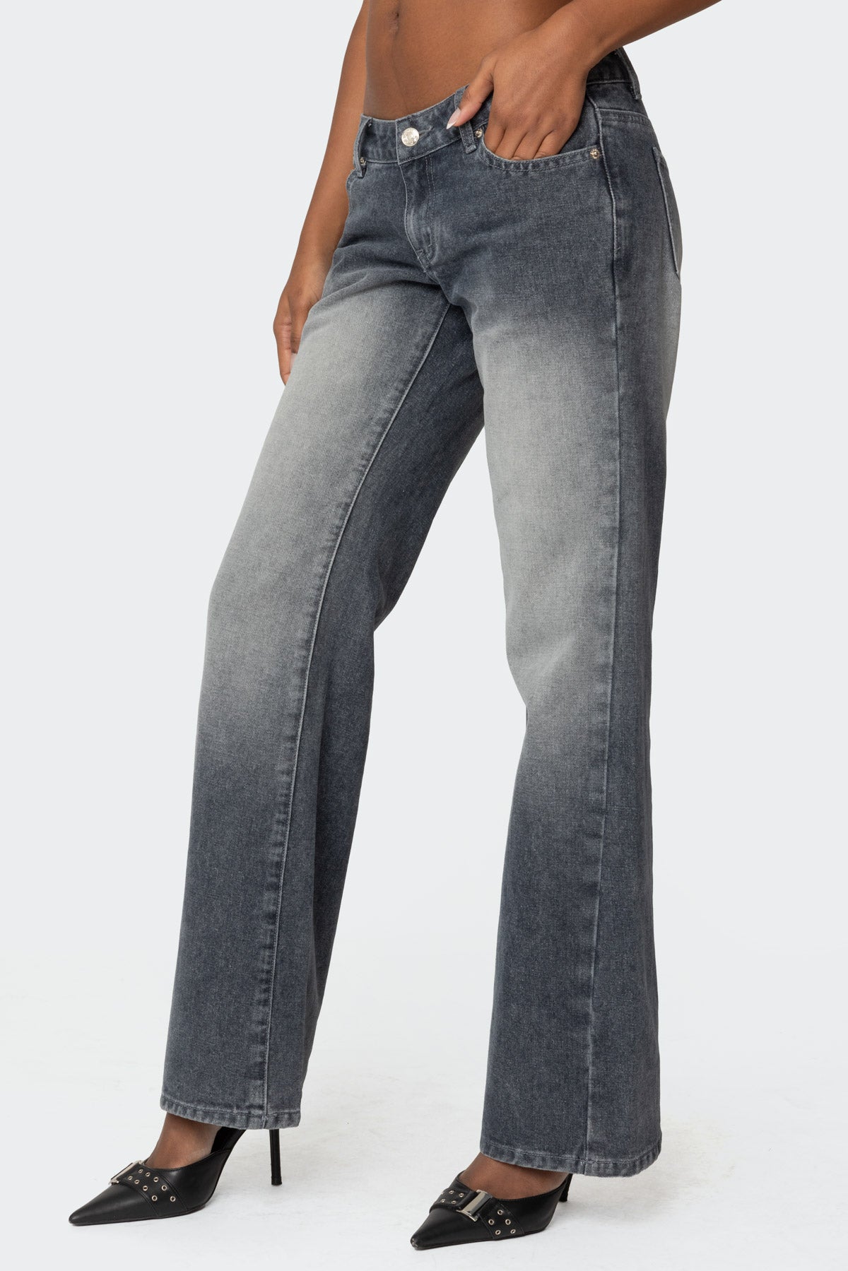 Alysse Washed Low Rise Baggy Jeans - Image 4
