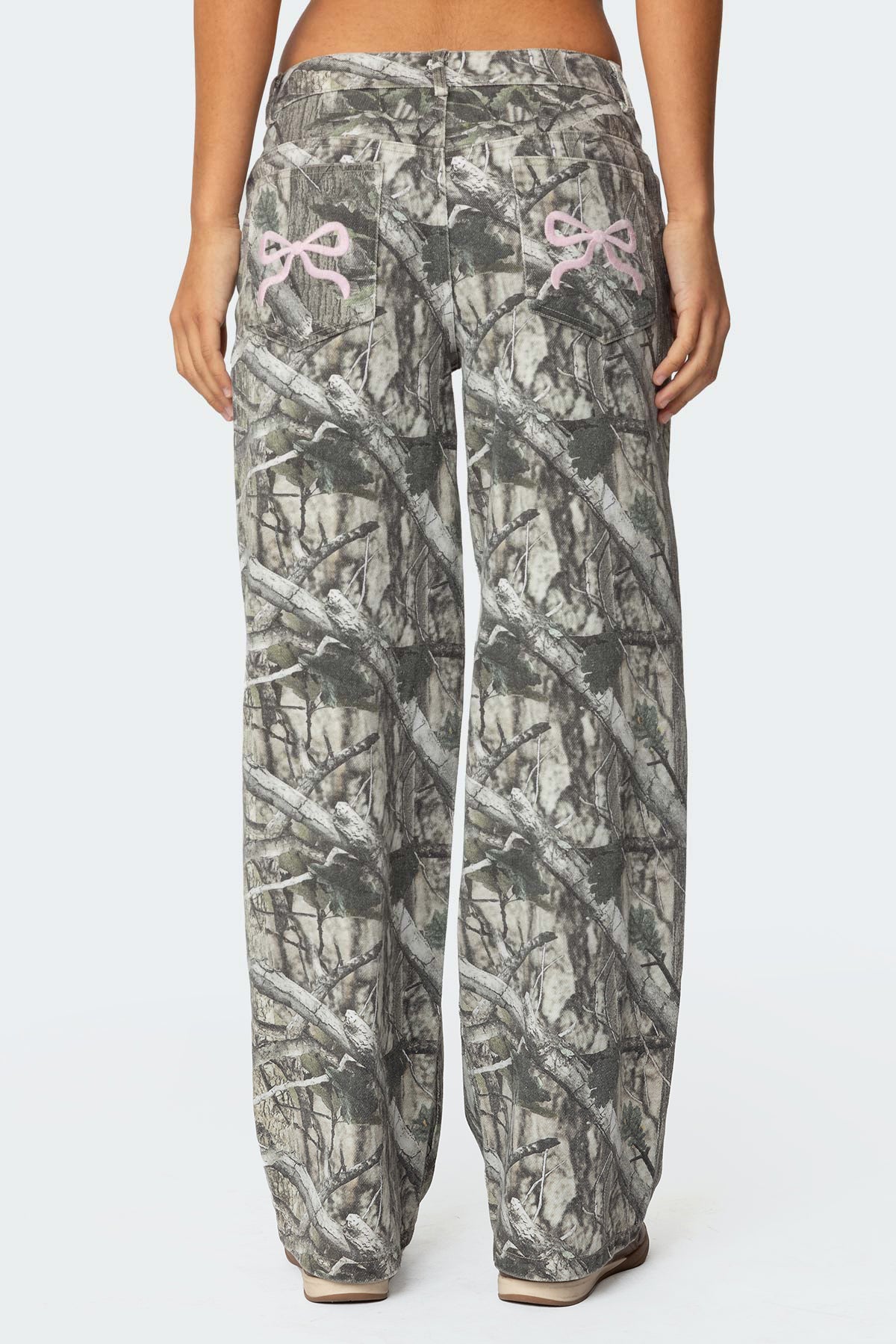 Camo & Bow Low Rise Baggy Jeans - Image 4