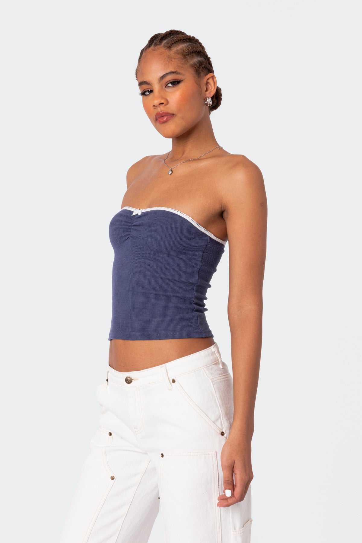 Kacey Strapless Waffle Top - Image 3