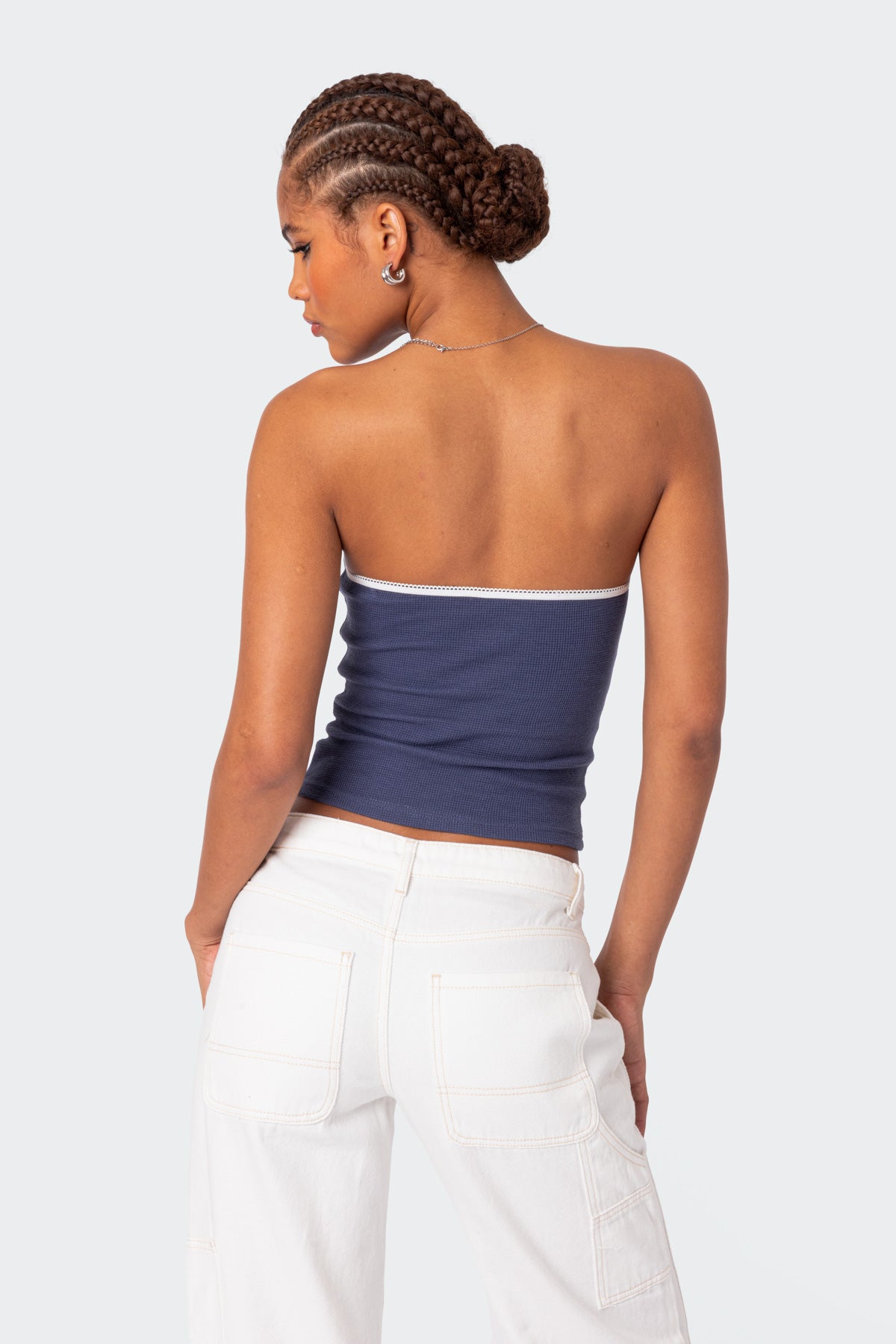 Kacey Strapless Waffle Top - Image 4