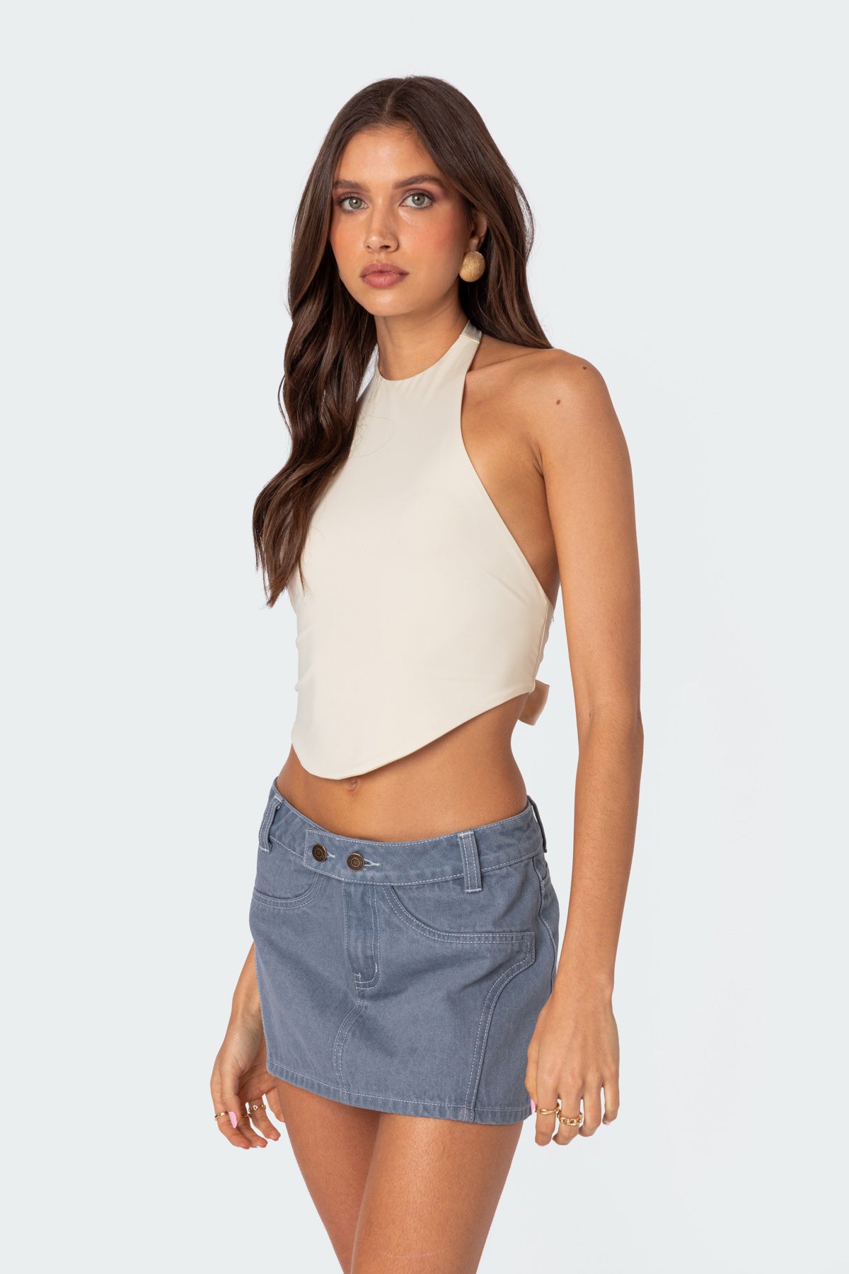 Raine Curved Halter Top - Image 3