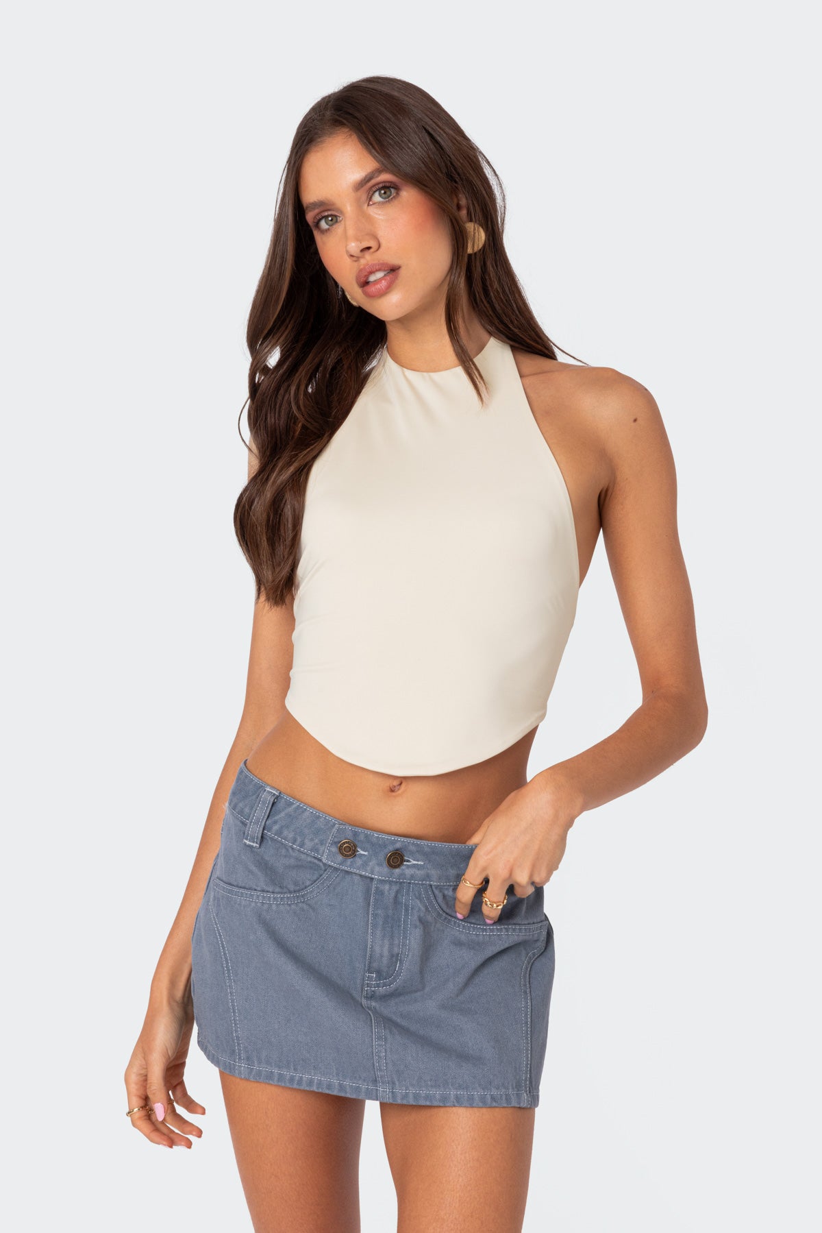 Raine Curved Halter Top - Image 2