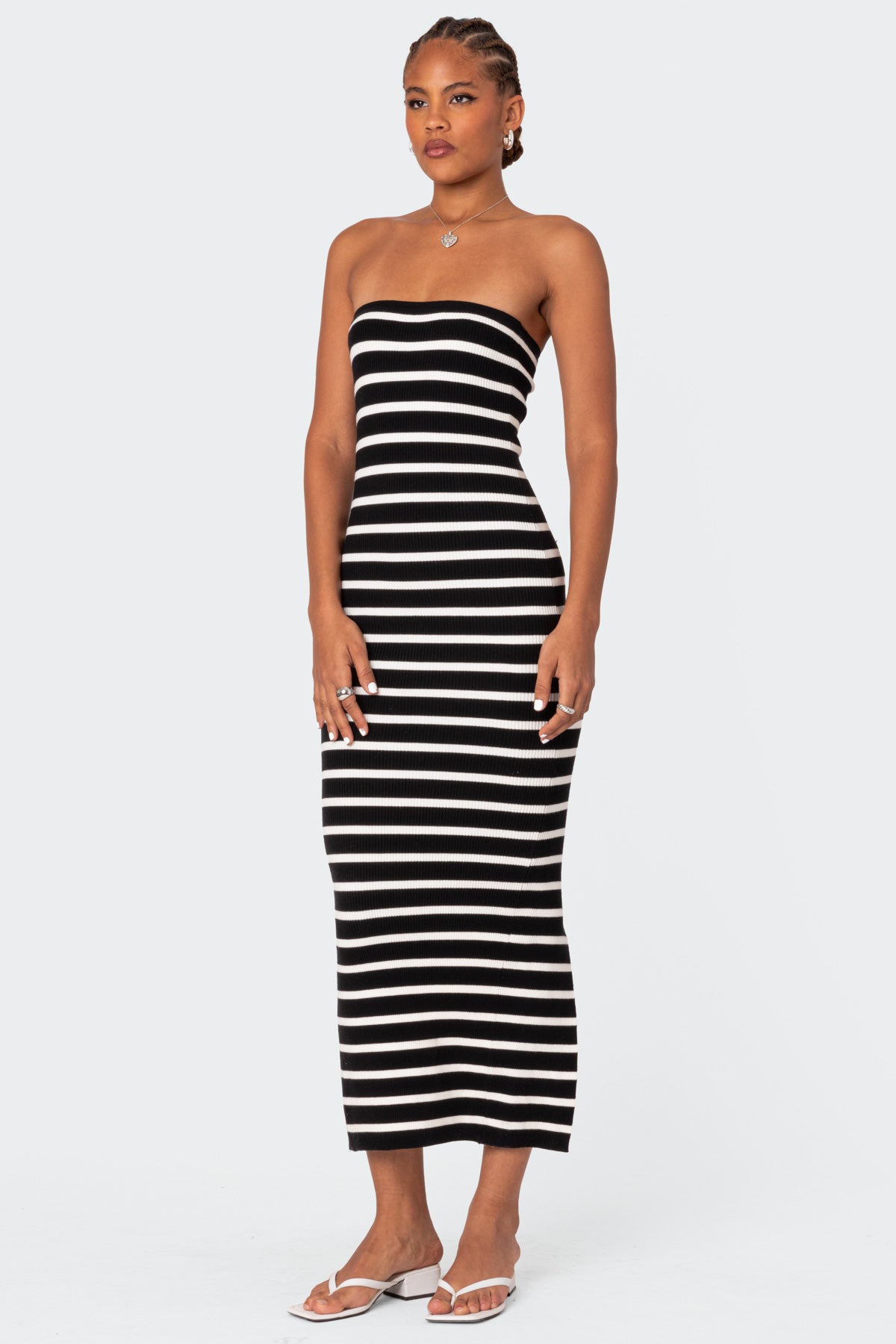 Knit Back Slitted Maxi Dress - Image 3