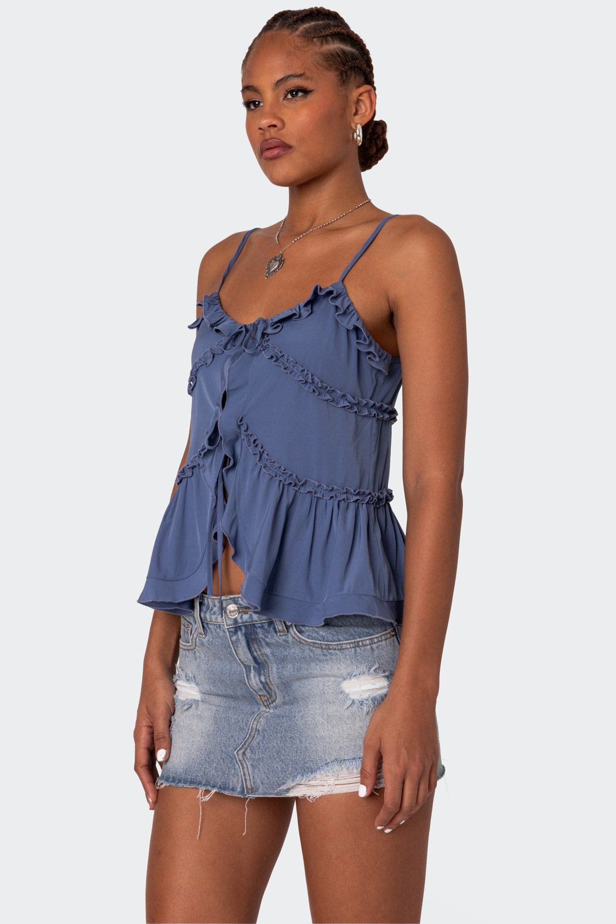 Juniper Tie Front Ruffled Top - Image 3