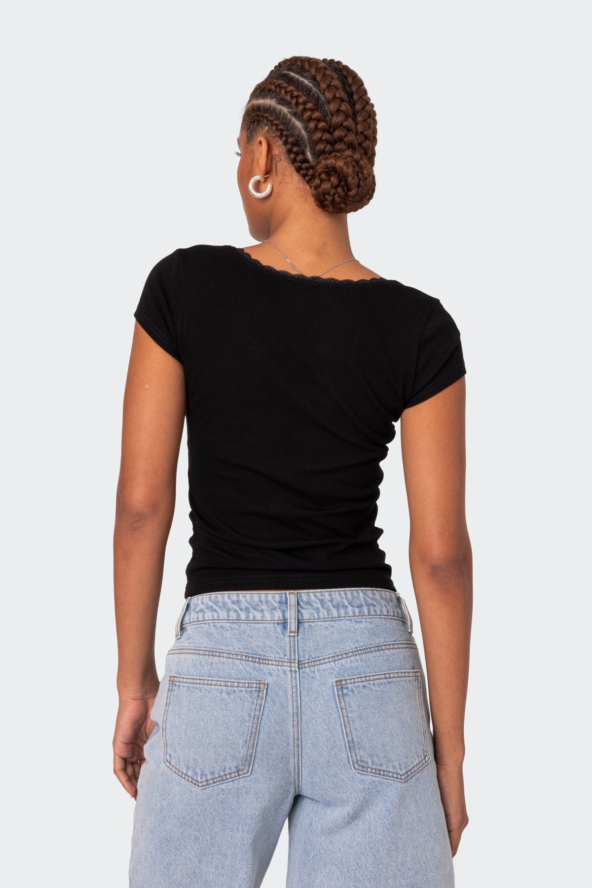 Priscilla Lace Trim T Shirt - Image 4
