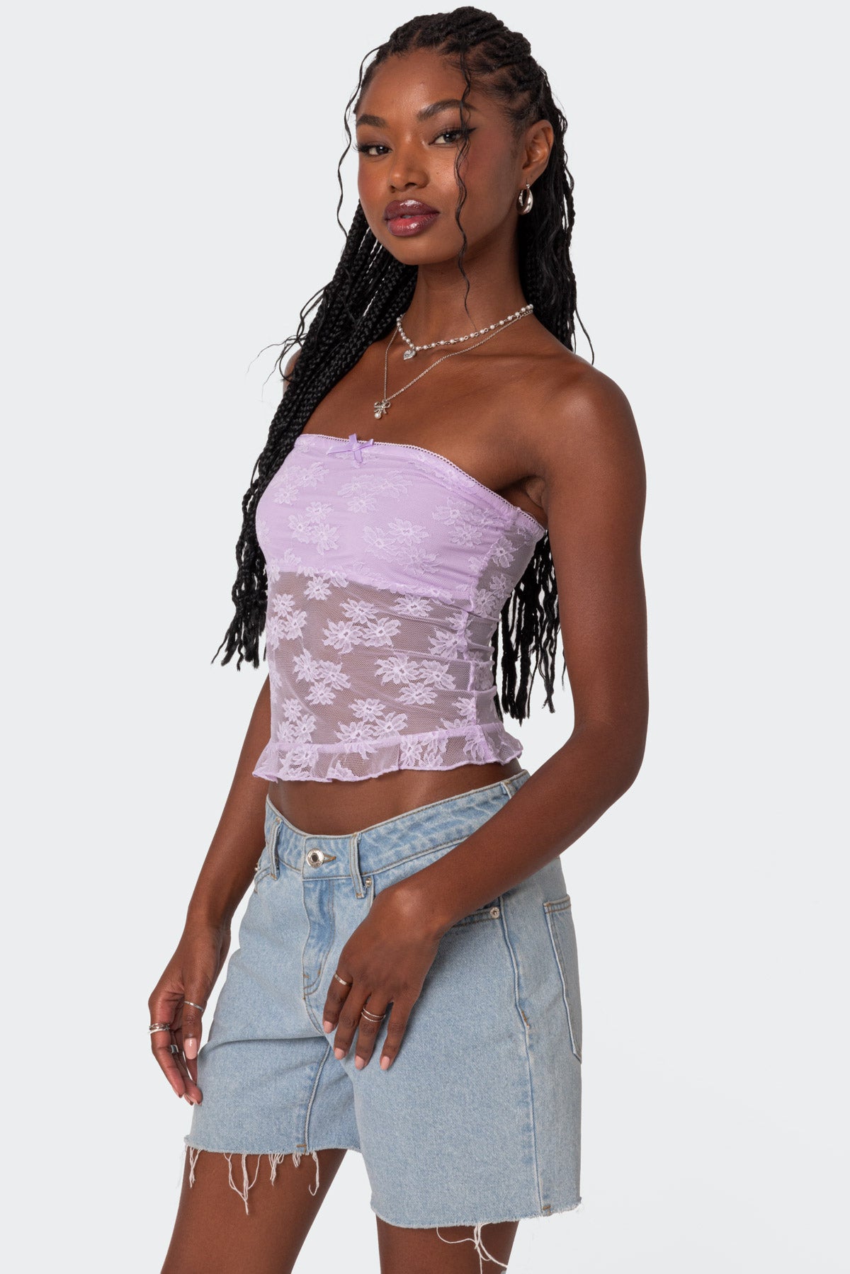 Ballet Sheer Lace Tube Top - Image 3