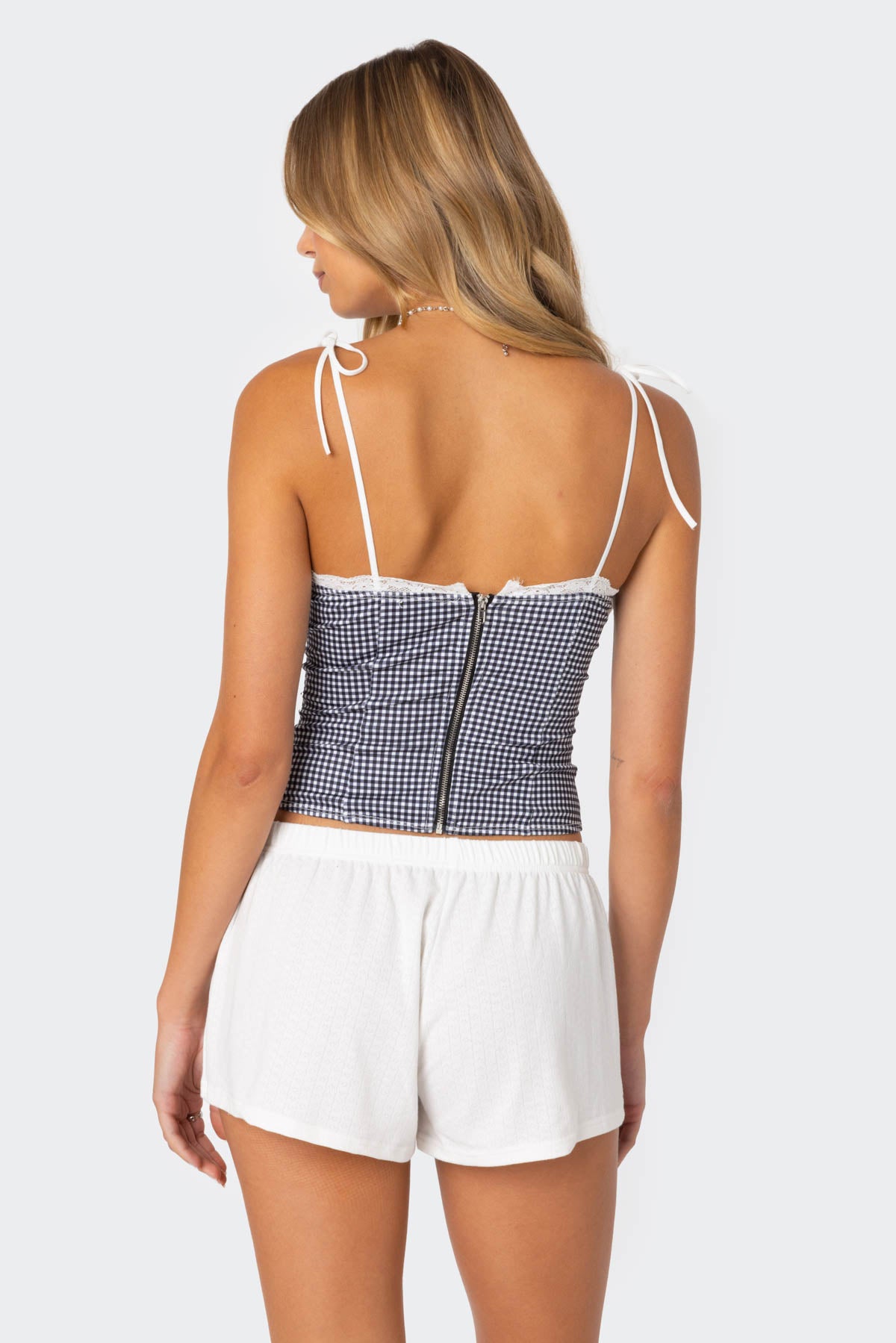 Peekaboo Lacey Gingham Corset - Image 5