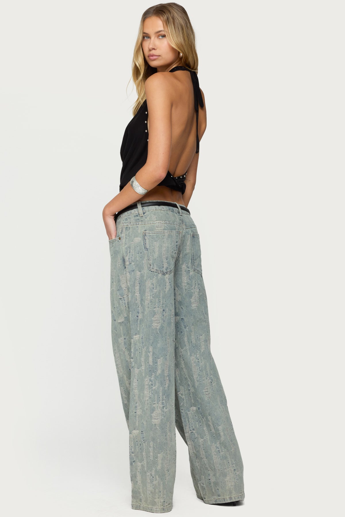 Irina Stud Cowl Neck Halter Top - Image 5