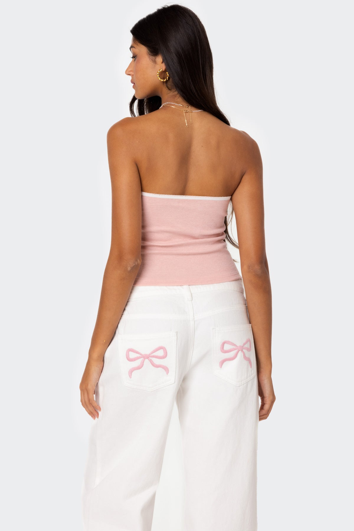 Kacey Strapless Waffle Top - Image 4