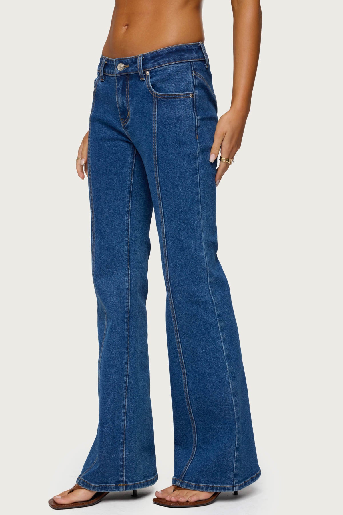 Starrie Panel Stitch Low Rise Bootcut Jeans - Image 6