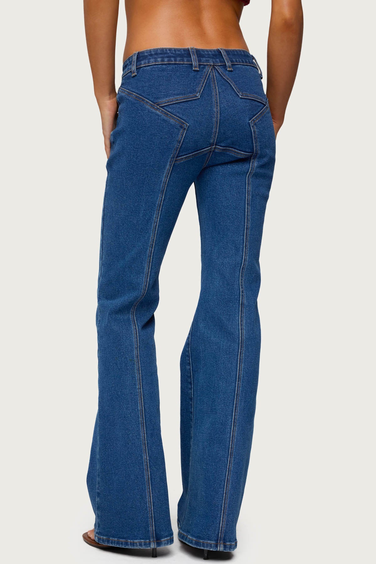 Starrie Panel Stitch Low Rise Bootcut Jeans - Image 3