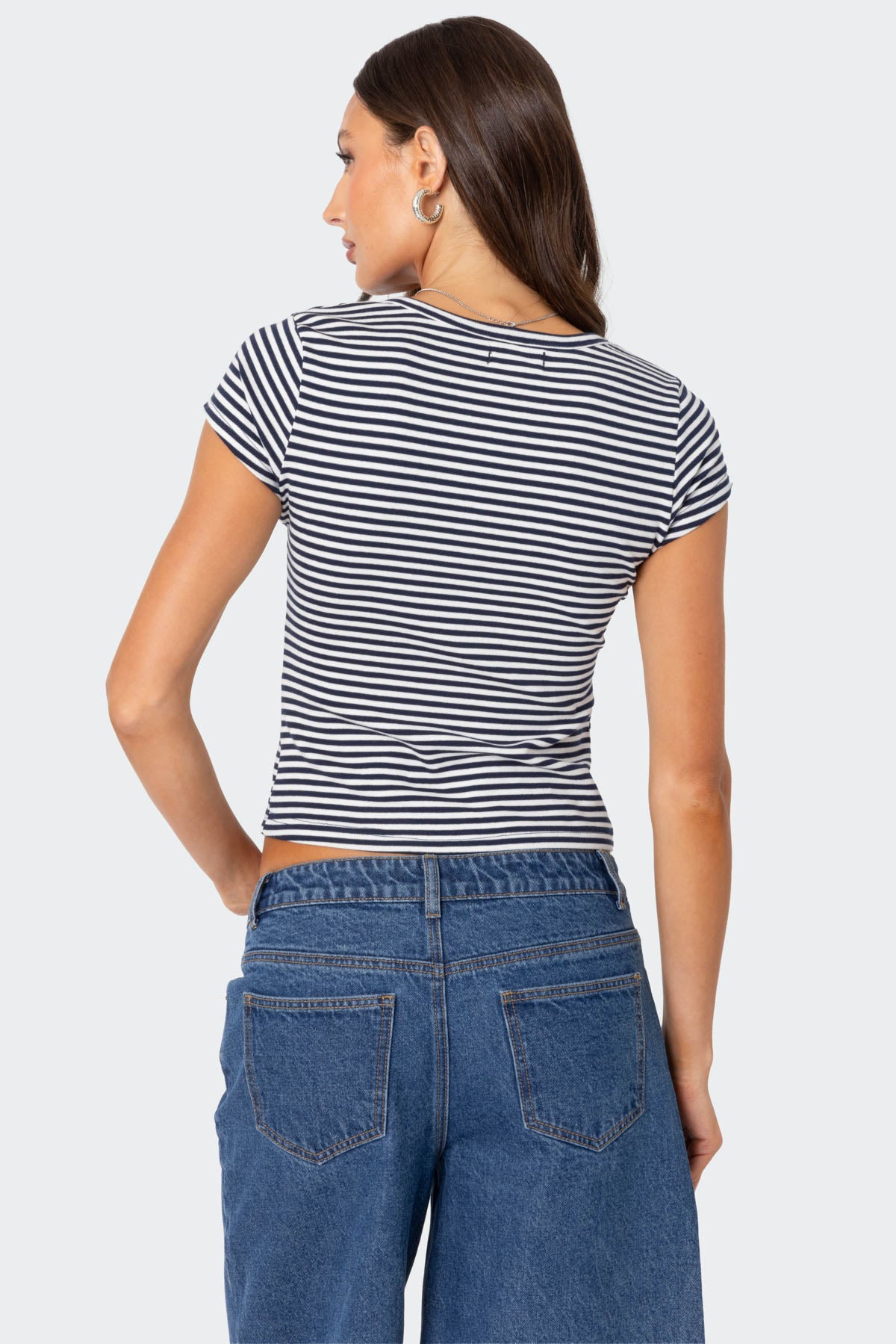 Kady Striped Henley T Shirt - Image 4