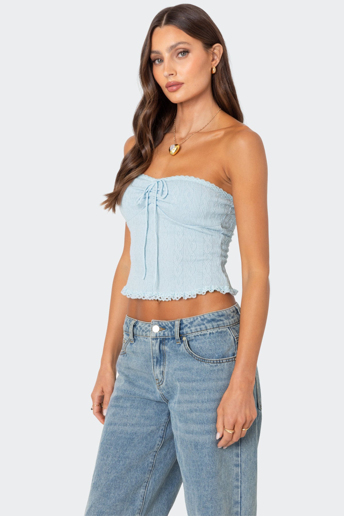 Lacey Knit Tube Top - Image 3