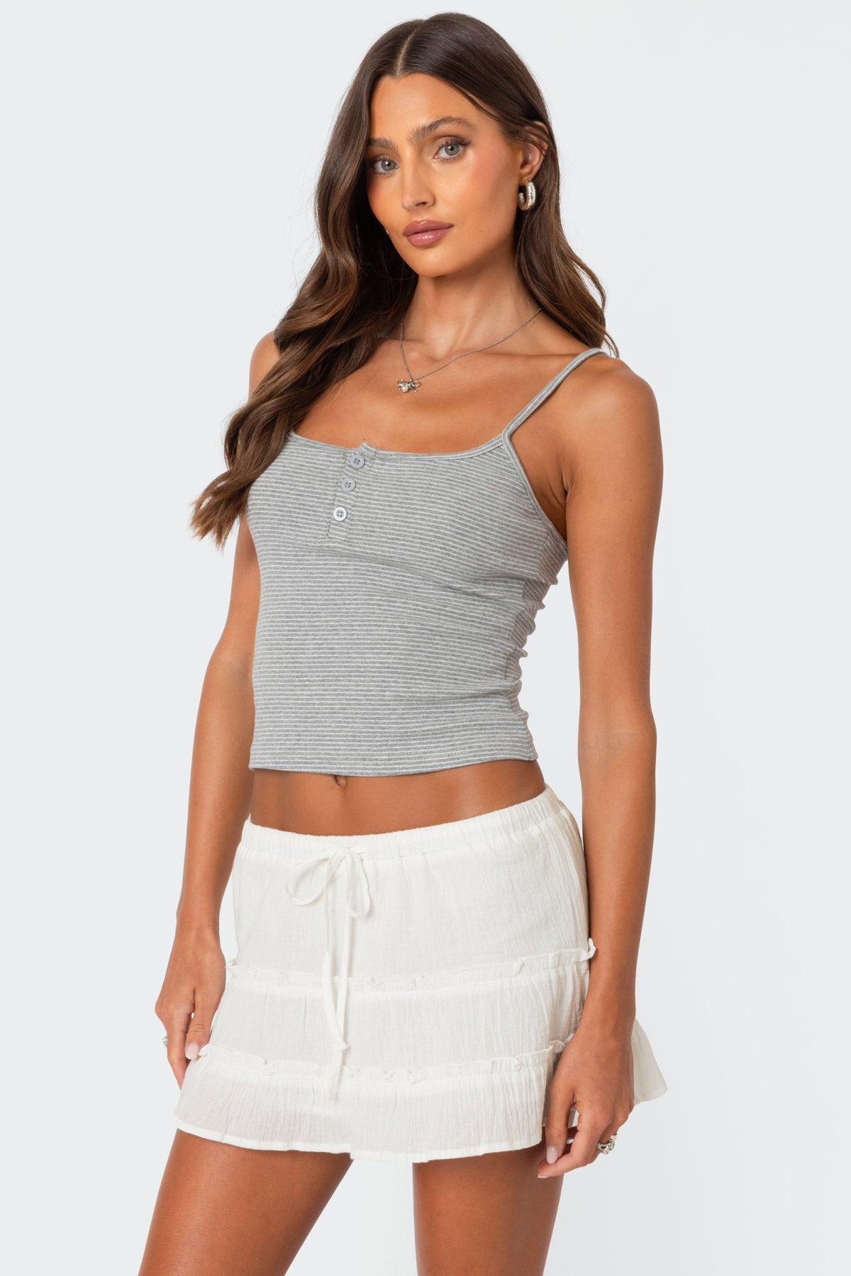 Striped Henley Tank Top - Image 3