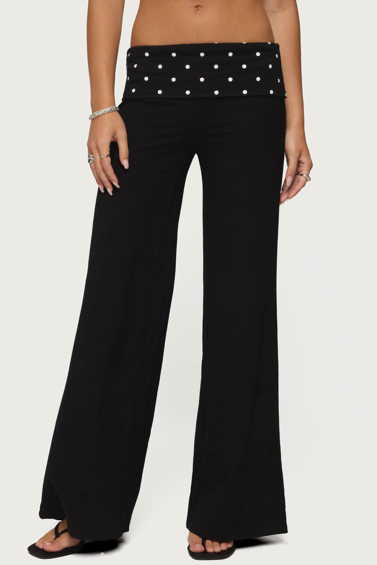 Reeva Polka Dot Foldover Pants - Image 3