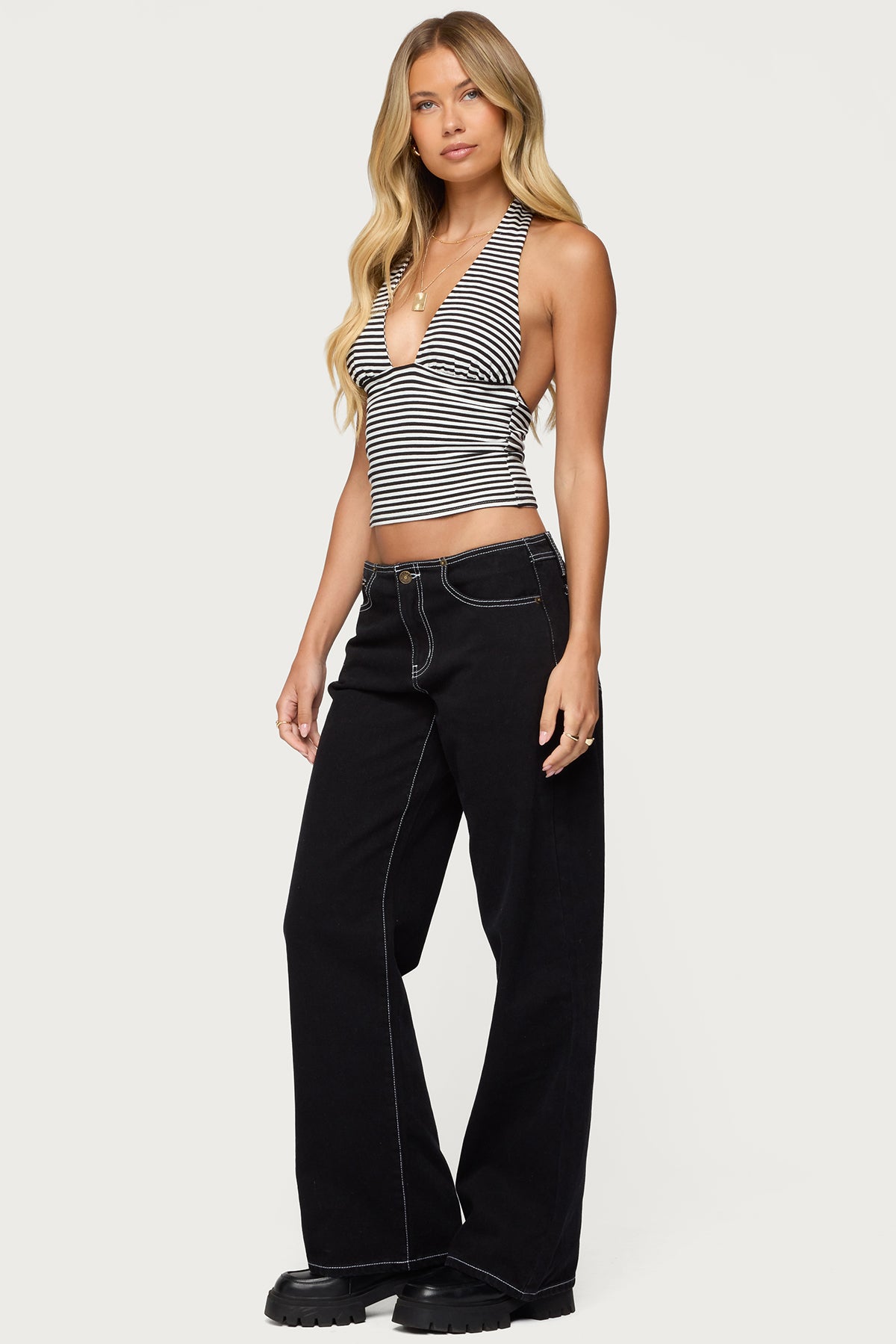 Sage Striped Halter Top - Image 5