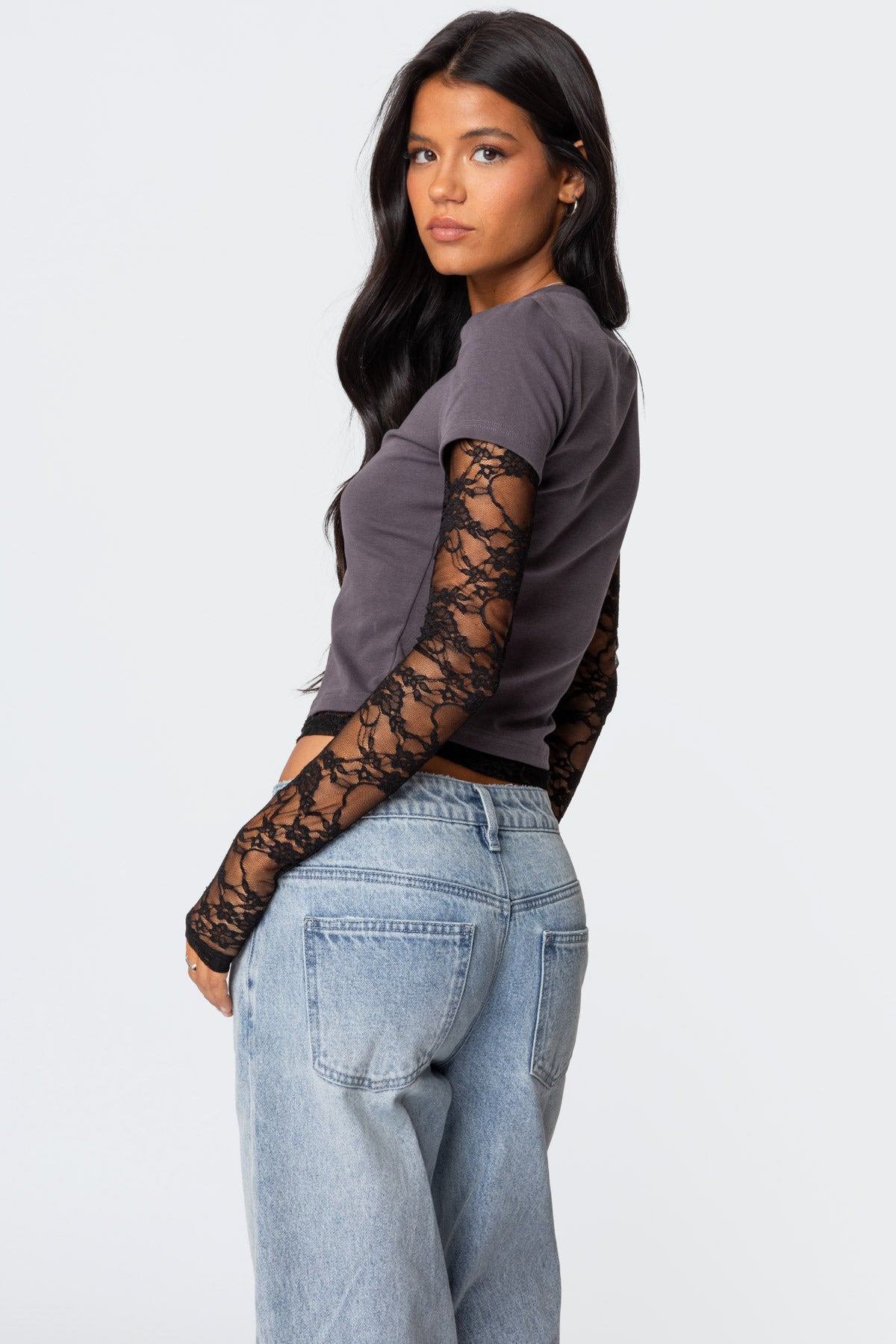 Layered Lace Sleeve Top - Image 5
