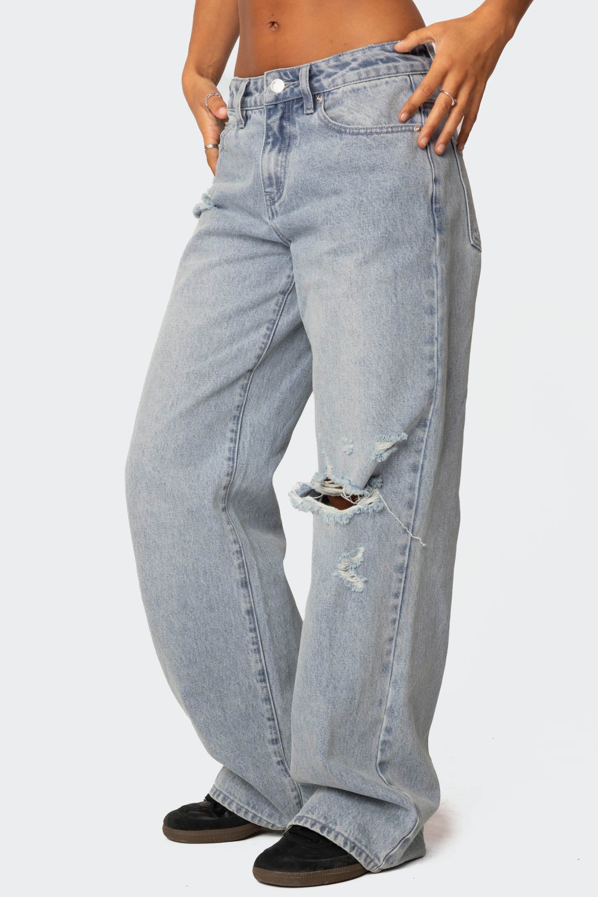 Adam Distressed Low Rise Baggy Jeans - Image 3